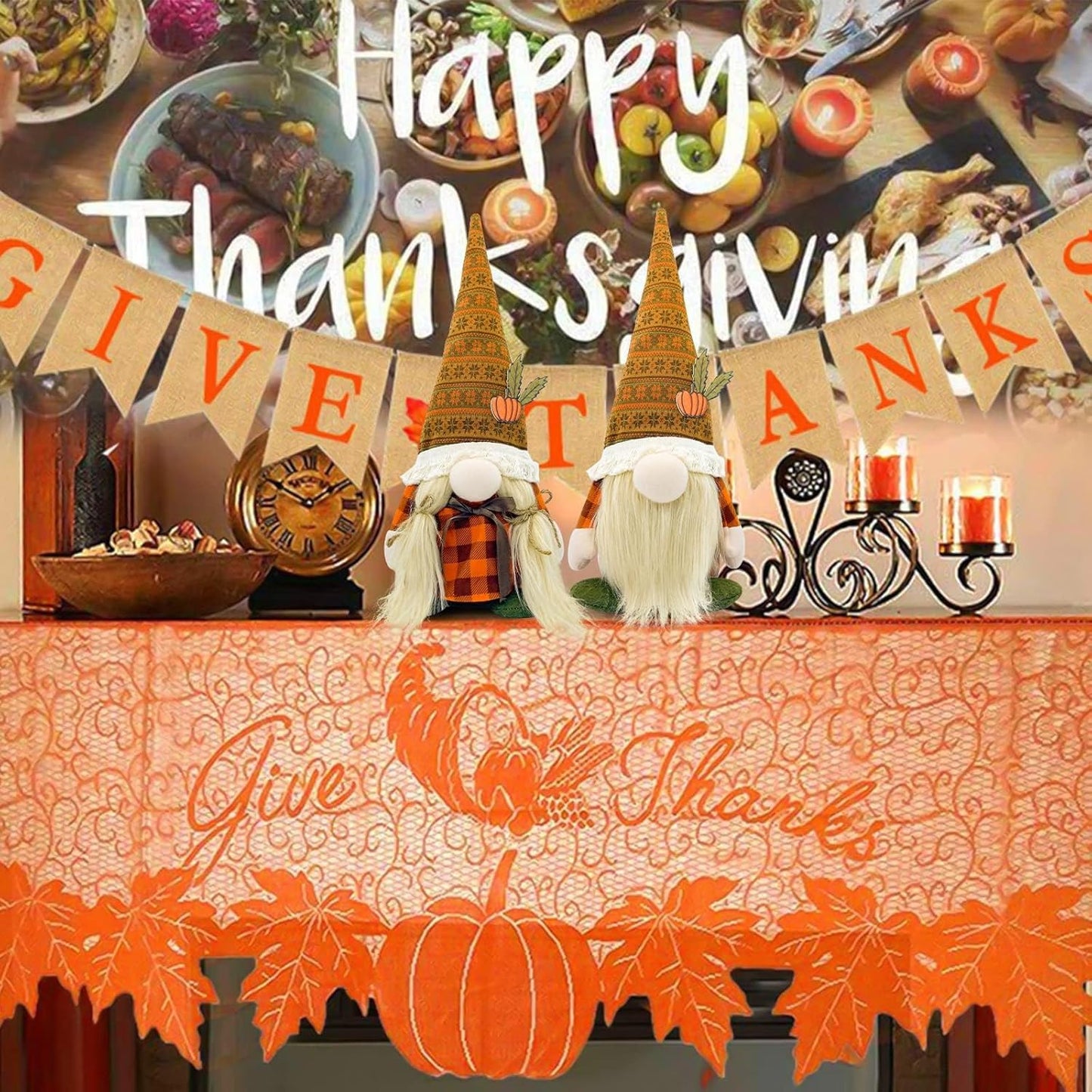 Lovinland Fall Decor - Fall Decorations for Home - Cute Thanksgving Gnomes Plush Doll for Office, Indoor, Room, Mantel, Shelf, Tiered Tray, Porch, Desk, Harvest Table Centerpieces - Autumn Gifts