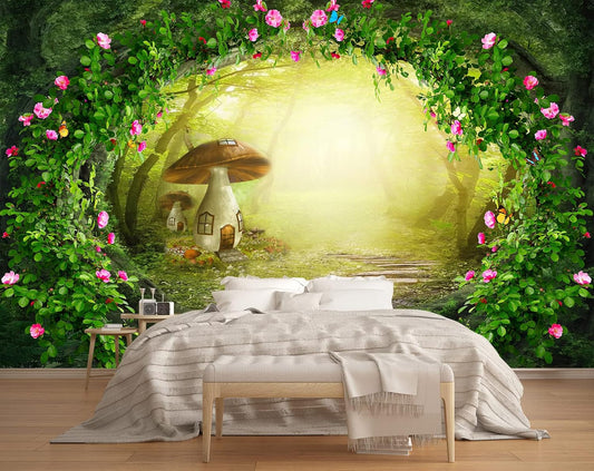 Enchanted Forest Wallpaper Fantasy Magical Forest Wall Mural Landscape Nature Wallpaper for Living Room Bedroom(Not Peel n' Stick)