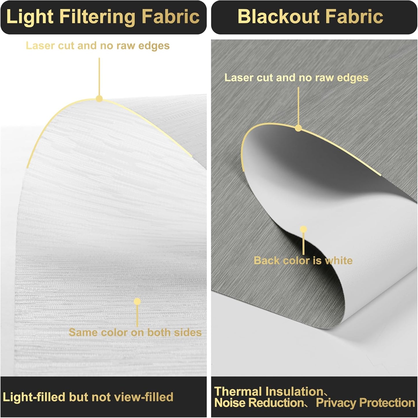 BERISSA Cordless Dual Roller Shades with Cassette Valance, Double Window Shades - Blackout and Light Filtering, Day and Night for Home Office Door. Grey and White. 49 W x 86" H