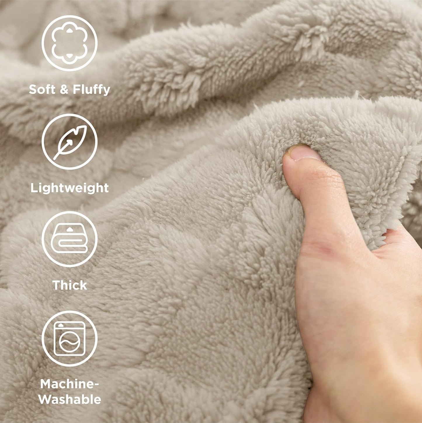 Bedsure GentleSoft Blankets Queen Size for Bed - Super Soft Cozy Blanket for Women Men Girls, Large Fuzzy Fleece Throw for Bedroom Decor, Light Brown, 90x90 Inches