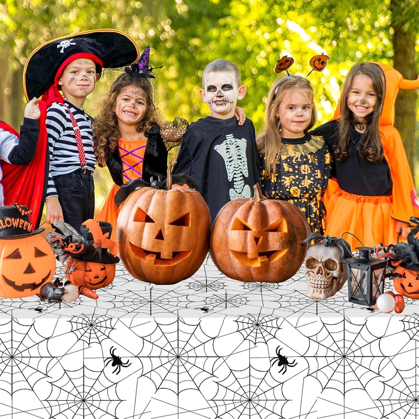 2 Pcs Halloween Tablecloth - Plastic Halloweens Spider Webs Table Cloth, White Disposable Rectangle Spiderweb Table Cover for Halloween Party Decorations Supplies Favors Tables Decor, 108 x 54 Inch