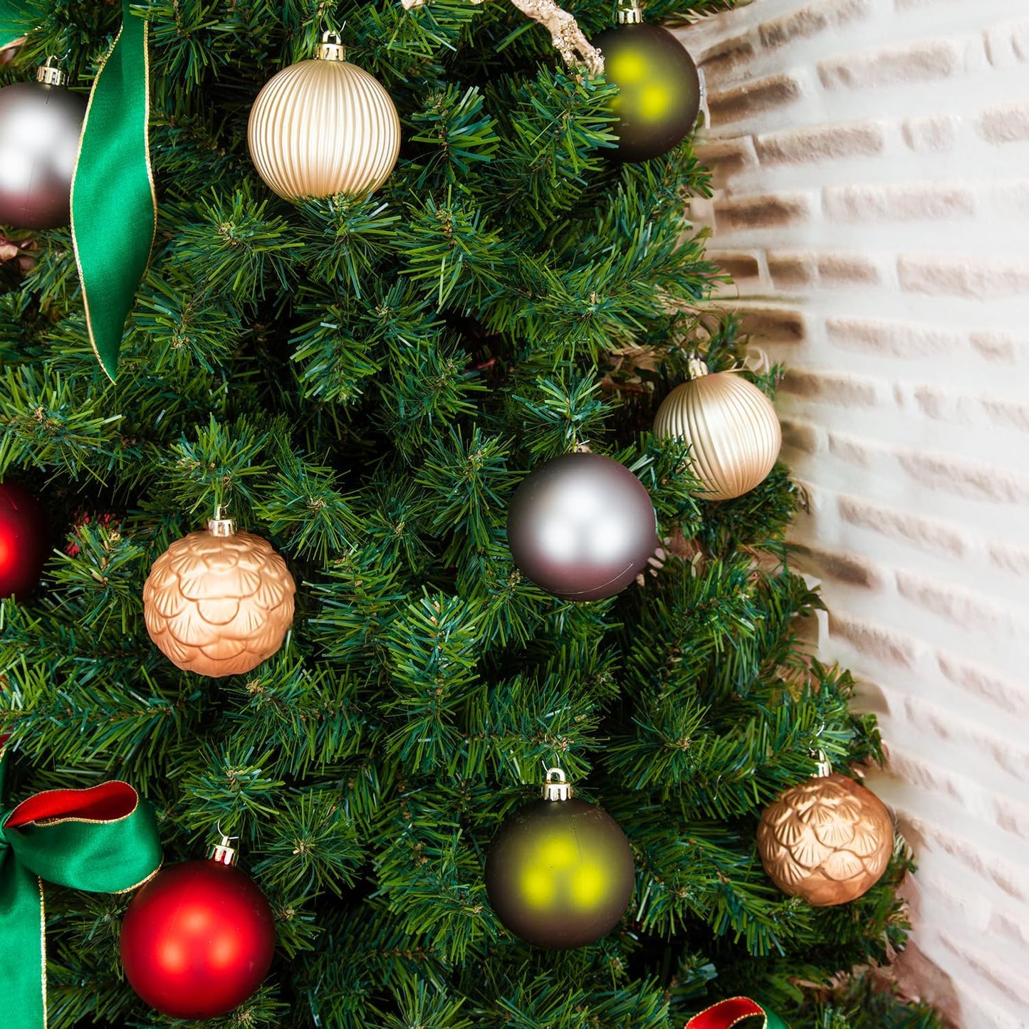 Every Day is Christmas Ornaments, Shatterproof Christmas Tree Ornament Set, Christmas Balls Decoration 35 Count (2.75"/70mm, New Woodland)