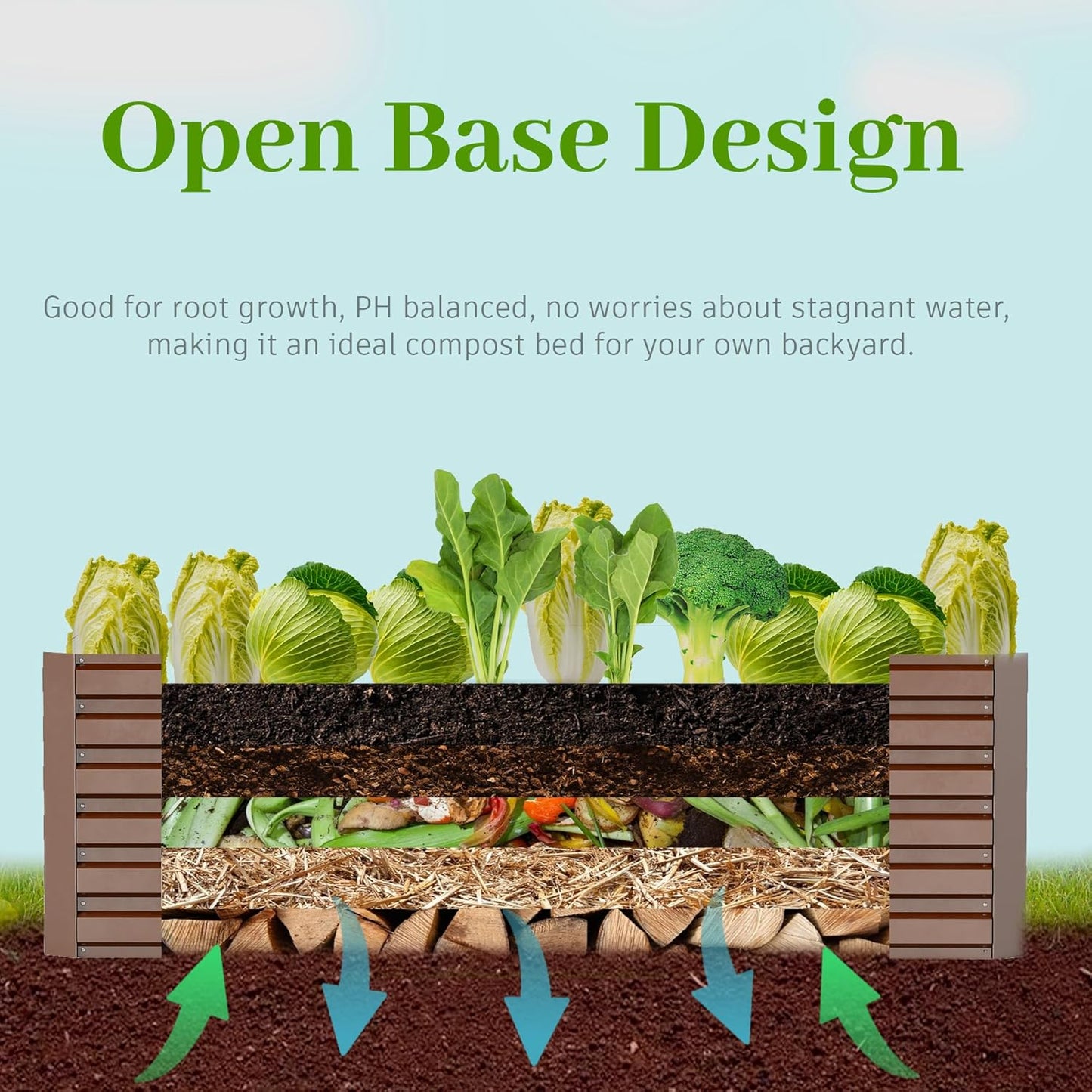 8x4x2 ft Raised Garden Bed, Large Metal Planter Raised Beds, Planters for Outdoor Plants for Vegetables, Flowers, Herbs, Fruits, and Succulents.