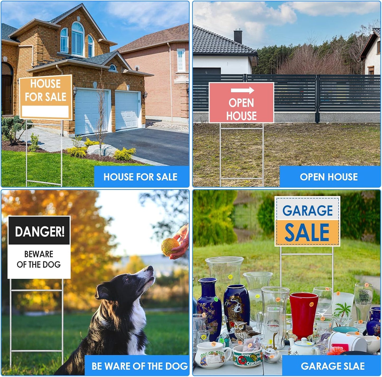 200 Pcs H Stakes for Yard Signs 30'' x 10'' Metal Heavy Duty H Frame Wire Stakes Weatherproof Metal Holder for 4mm 5mm Corrugated Signs Advertising Board Guidepost Yard Halloween Decor