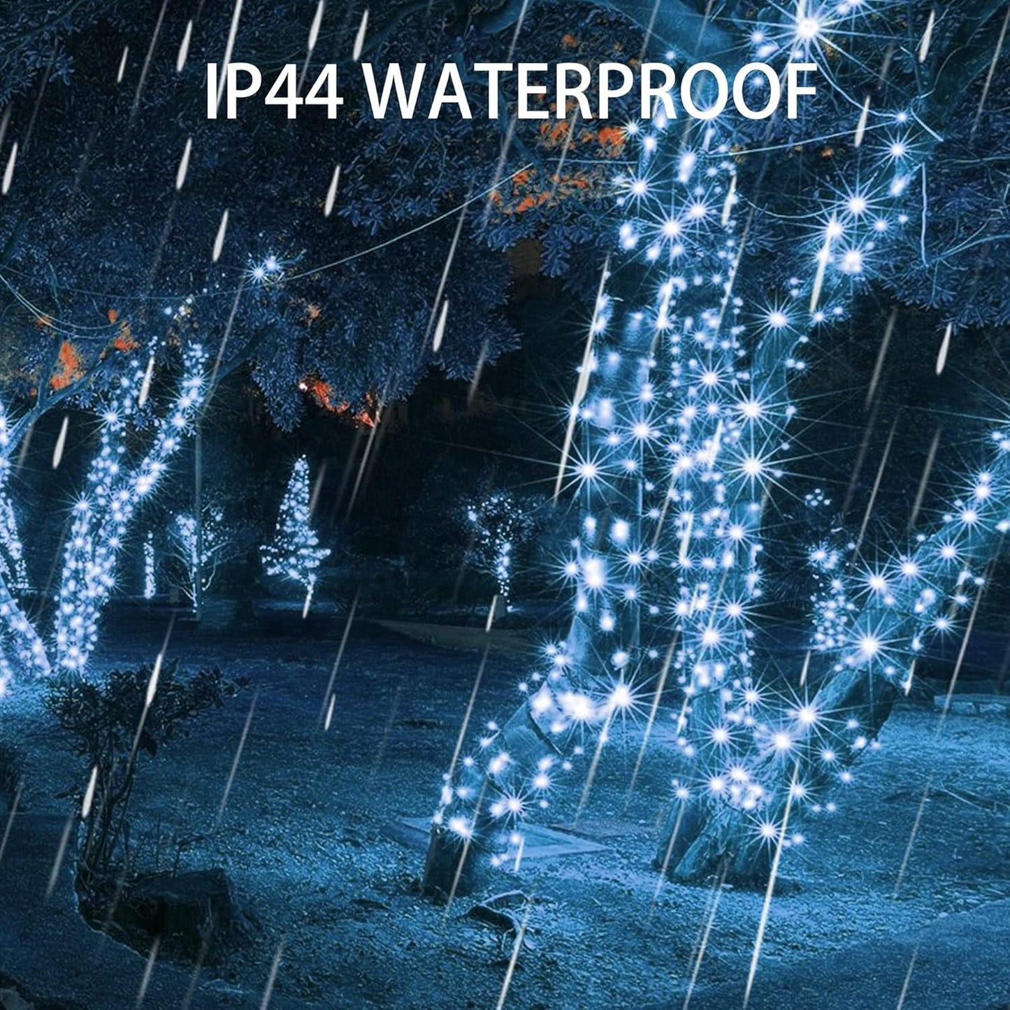 Dazzle Bright Christmas String Lights, 132FT 400 LED Connectable Green Wire 8 Modes String Lights, Waterproof Christmas Lights for Indoor Outdoor Patio Party Wedding Decorations, White