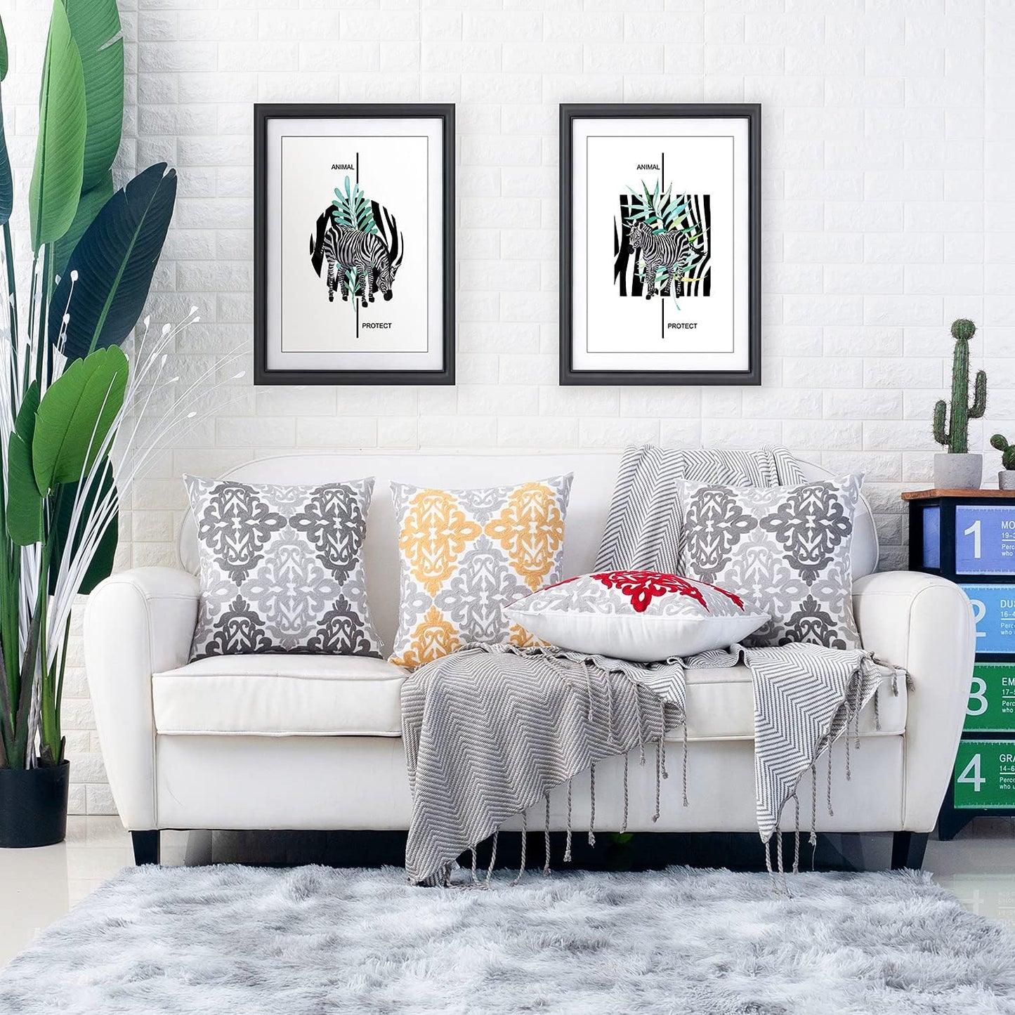 HWY 50 Burgundy Red Decorative Throw Pillow Covers 18x18 Inch (1 Piece), Embroidered Cotton Farmhouse Cushion Cover Pillow Case for Sofa Couch Living Room Bed Bedroon, Floral Geometric