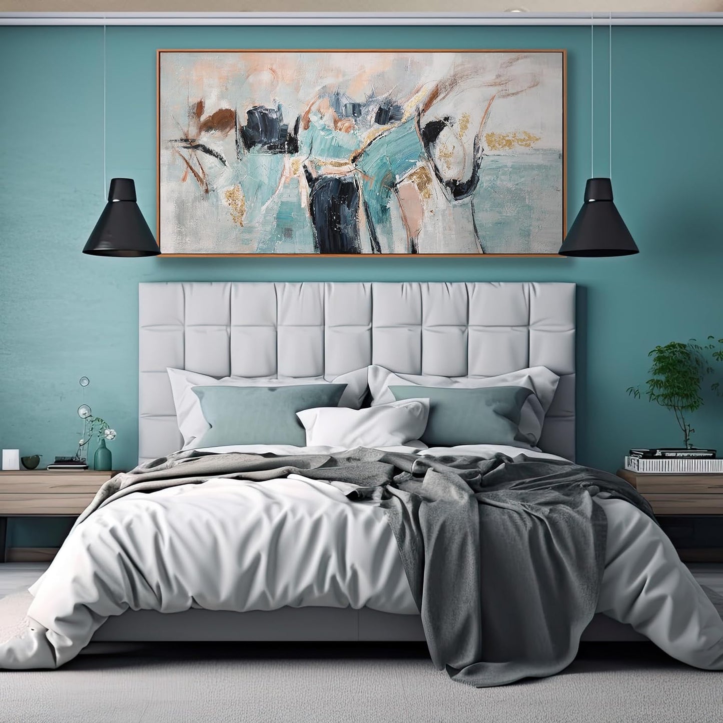 Framed Abstract Wall Art Decor Canvas Artwork Wall Decor Colorful Fantasy Graffiti Art Painting Art For Bedroom Living Room Dining Room Home Office Apartment Modern Abstract Artwork Decoration 20"x40"