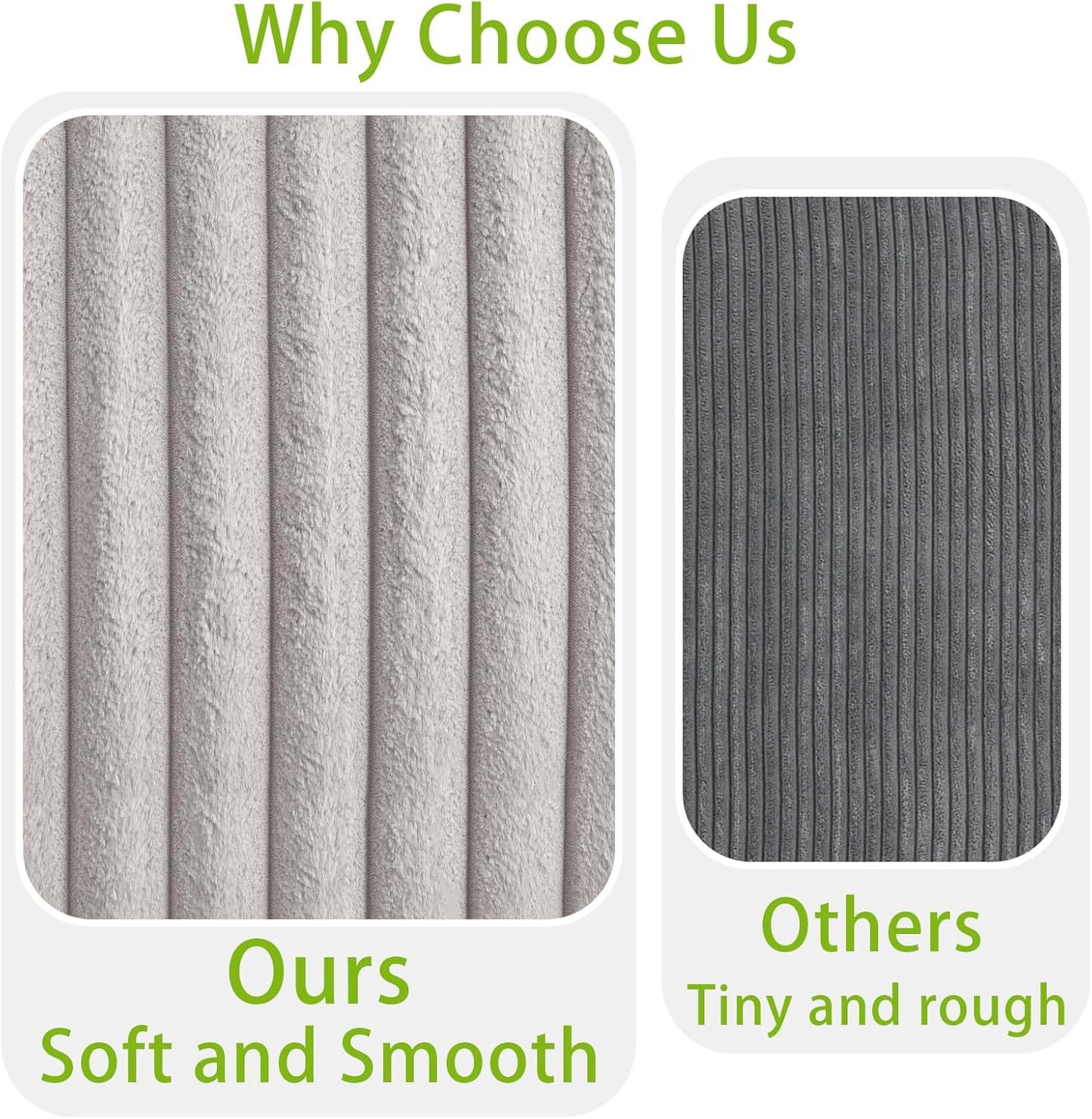 THSUPER 113-Inch Oversized L Shaped Plush Corduroy Fluffy Sectional Sleeper Sofa with Pull Out Bed and Storage Ottoman - Off-White