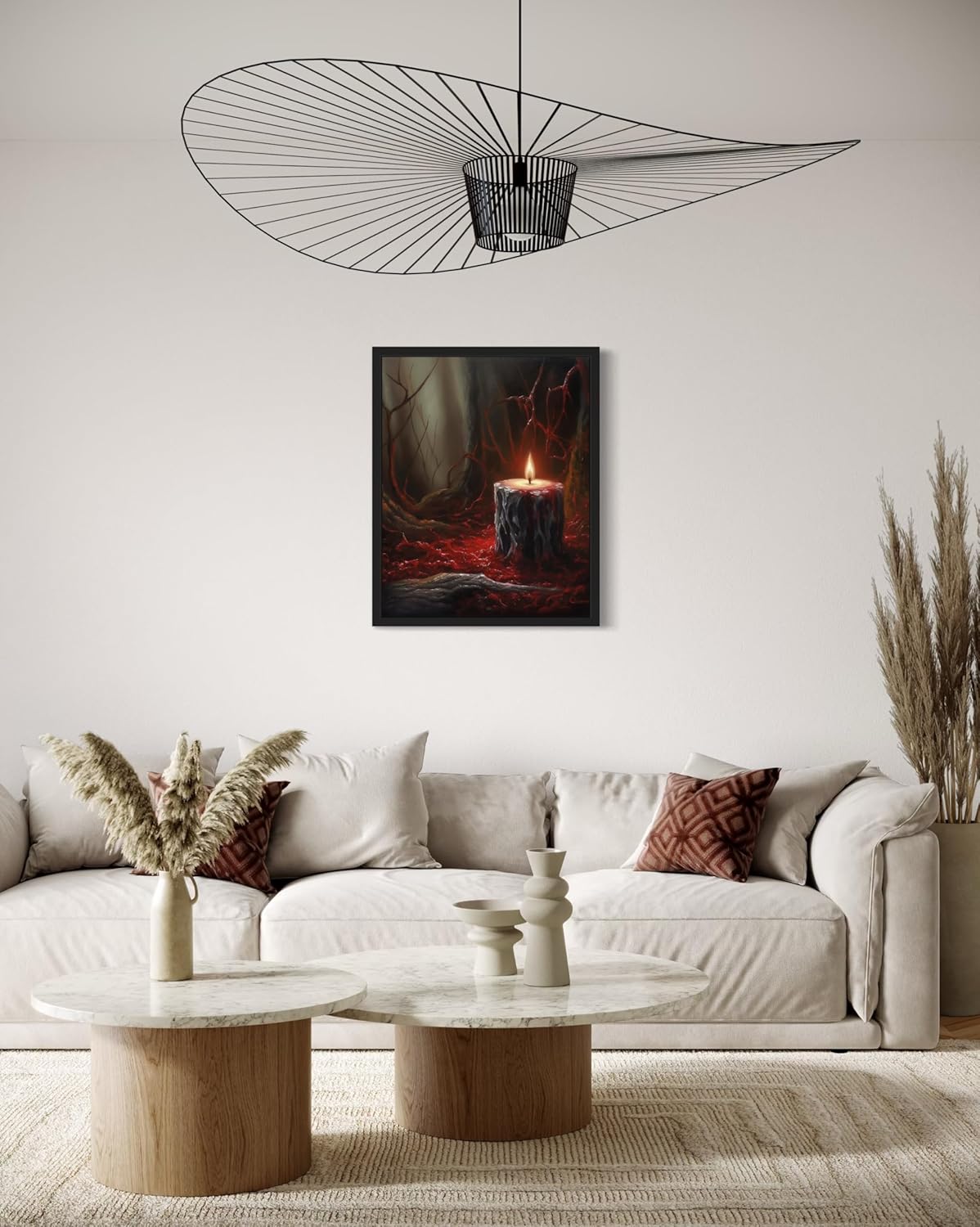 Gothic Candle Poster Art Print, Halloween Scary Vintage Wall Art Academia Spooky Painting Decoration for Horror Prints, Posters Bedroom Decor 89 (Gothic Candle, 16 x 20 inches, Unframed)