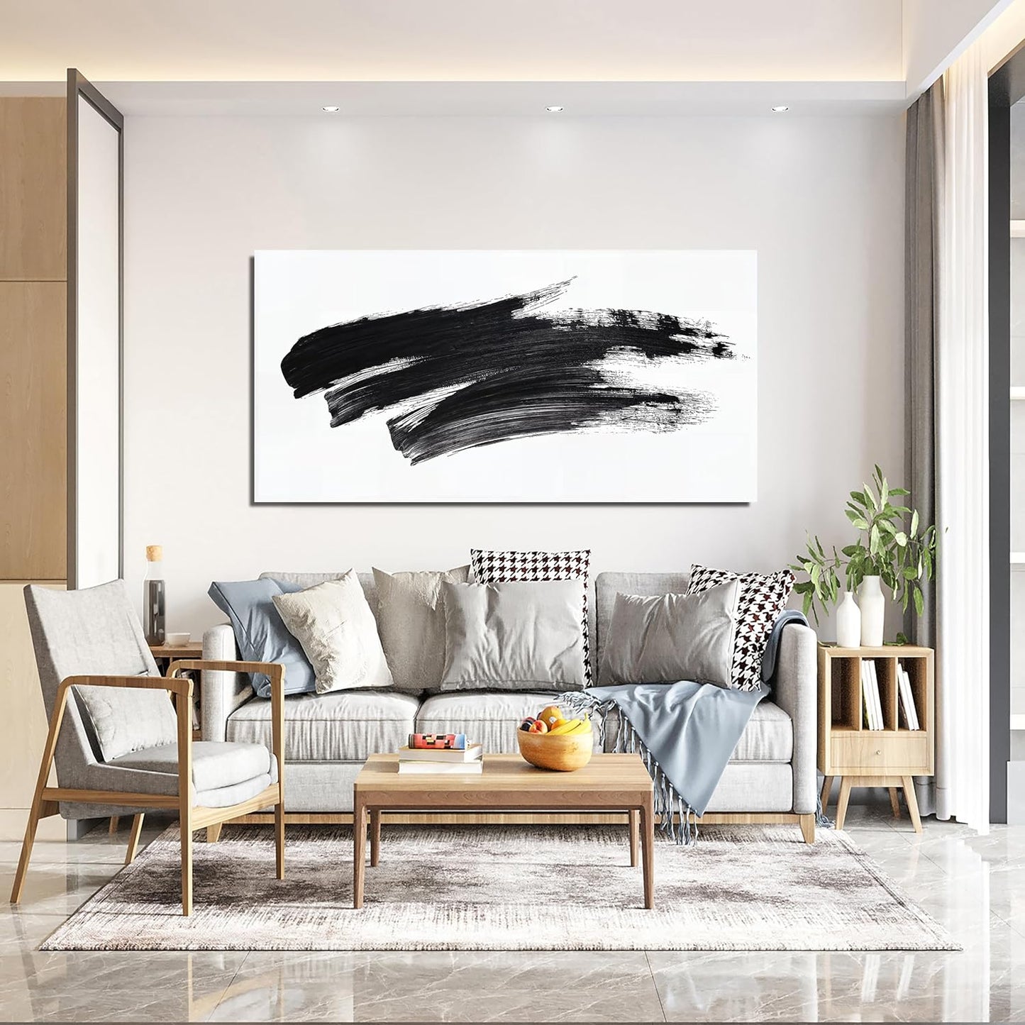 Abstract Wall Art Decor Black and White Wall Art Decorations Wall Pictures for Living Room Abstract Canvas Art Wall Decor Minimalist Wall Art Prints Artwork for Walls Bedroom Home Wall Art Decor 20" X 40"