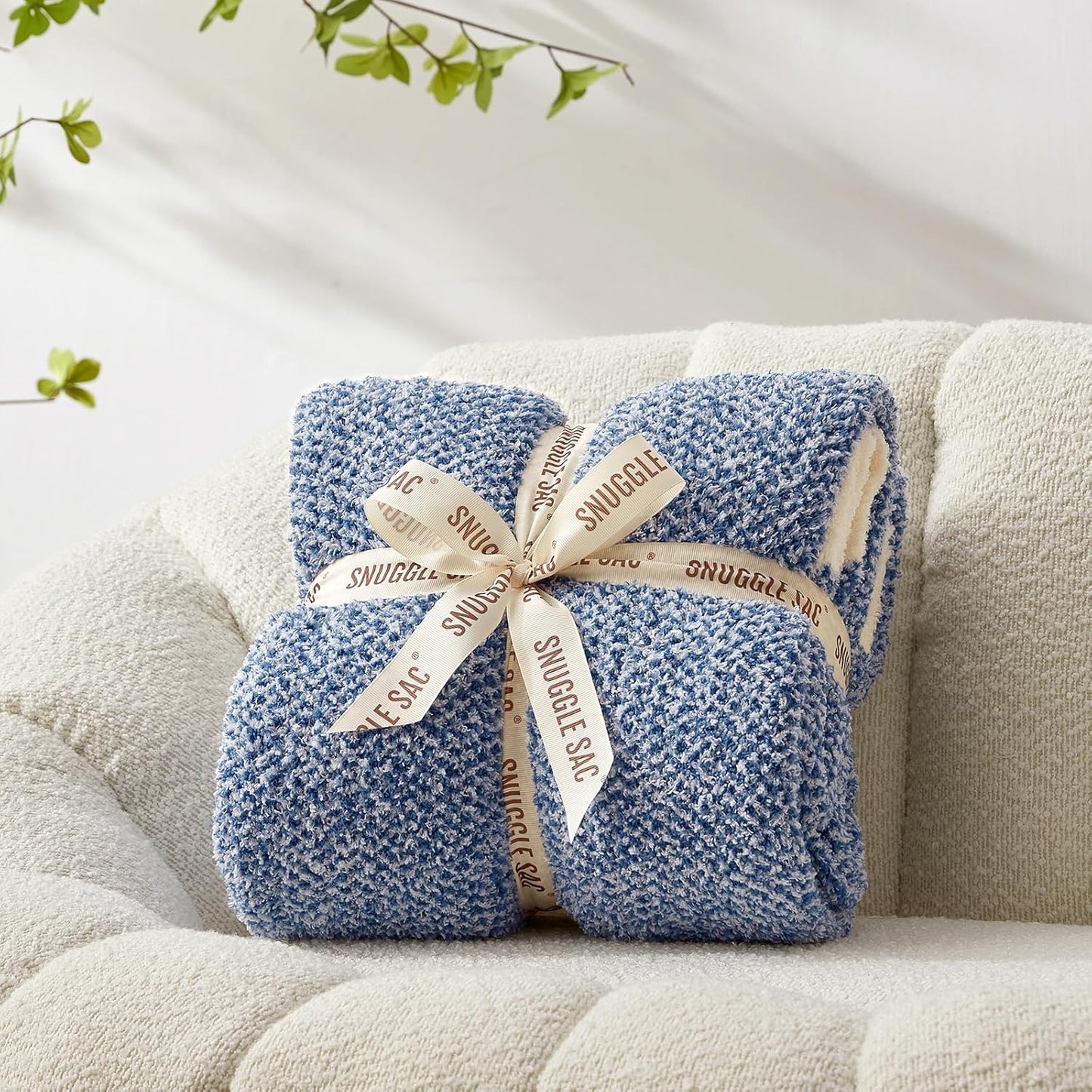 Snuggle Sac Blue Throw XL Blanket 50x70,Super Soft Warm Blankets Oversized Throw Knit Blankets Fuzzy Plush Blanket, Royal Blue, 50x70 inches