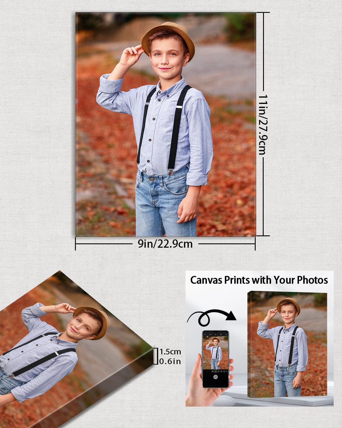 AbcCustomize Custom Canvas Prints,Transform Your Memories into Beautiful Art with Personalized Photo on Canvas,Personalized Canvas Wall Art for Home Decor, Gifts, and Keepsakes