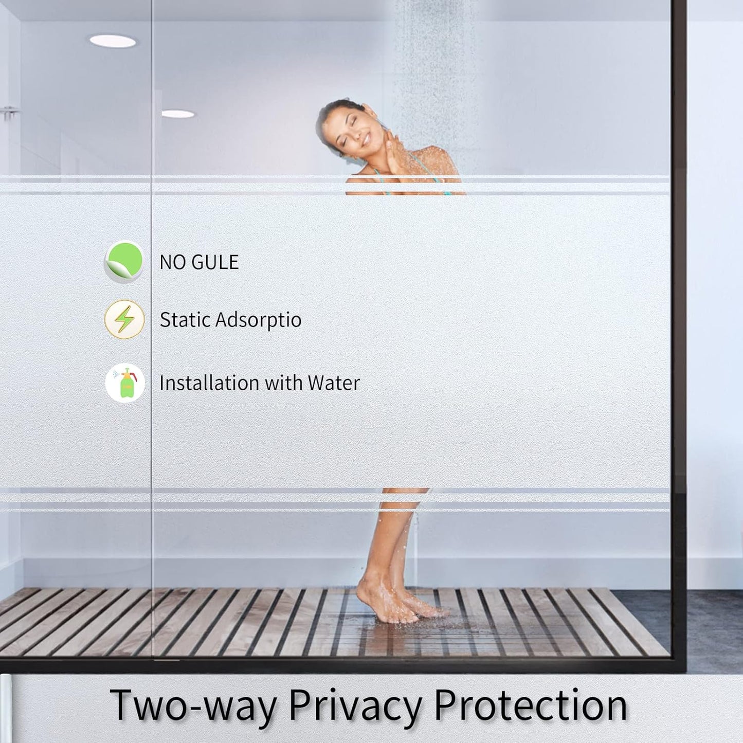 Frosted Glass Window Film with Tools,Reusable Window Privacy Film,Static Clings Window Film Kit for Home Bathroom and Office. (Pure, 35.4Inch×78.7Inch)