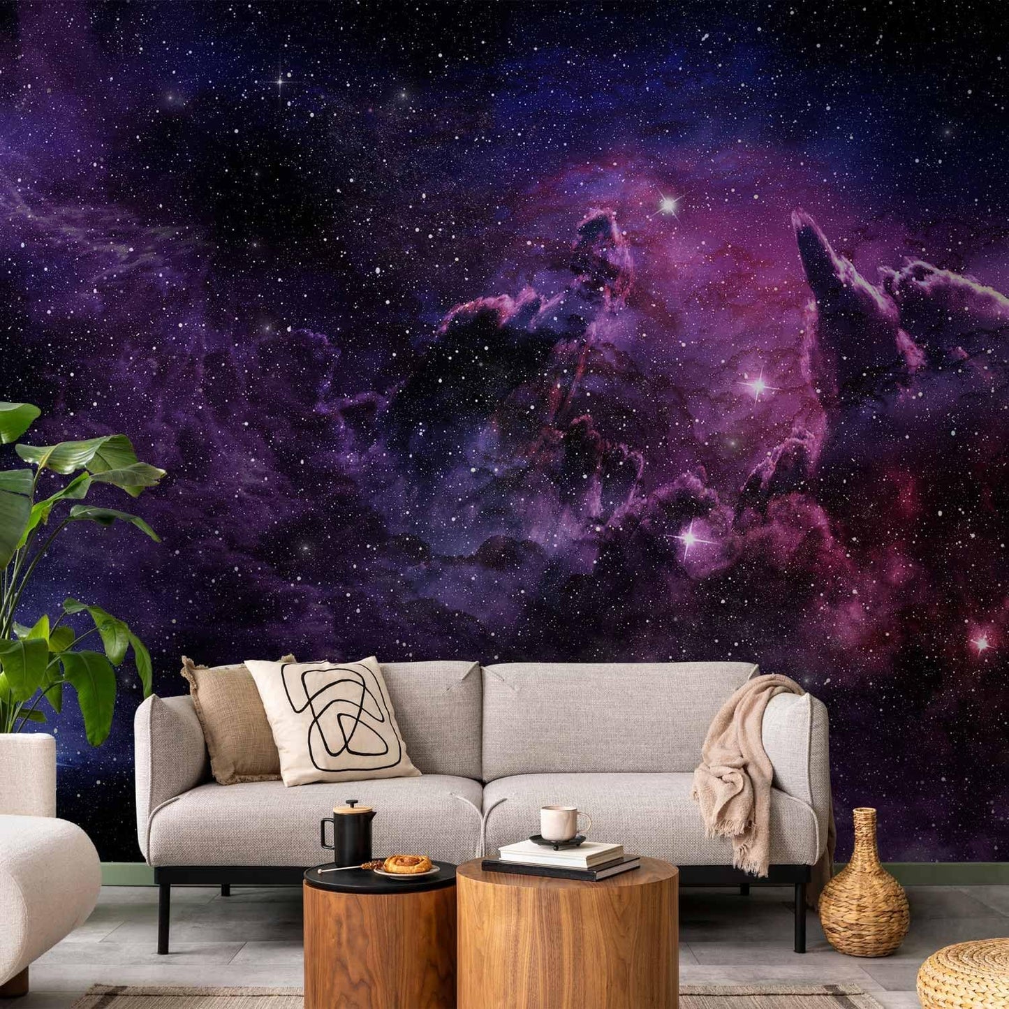 artgeist Wall Mural Cosmos Galaxy 154x110 in - Peel and Stick Self-Adhesive Wallpaper Removable Large Sticker Foil Wall Decor Print Picture Image Design a-C-0022-a-a