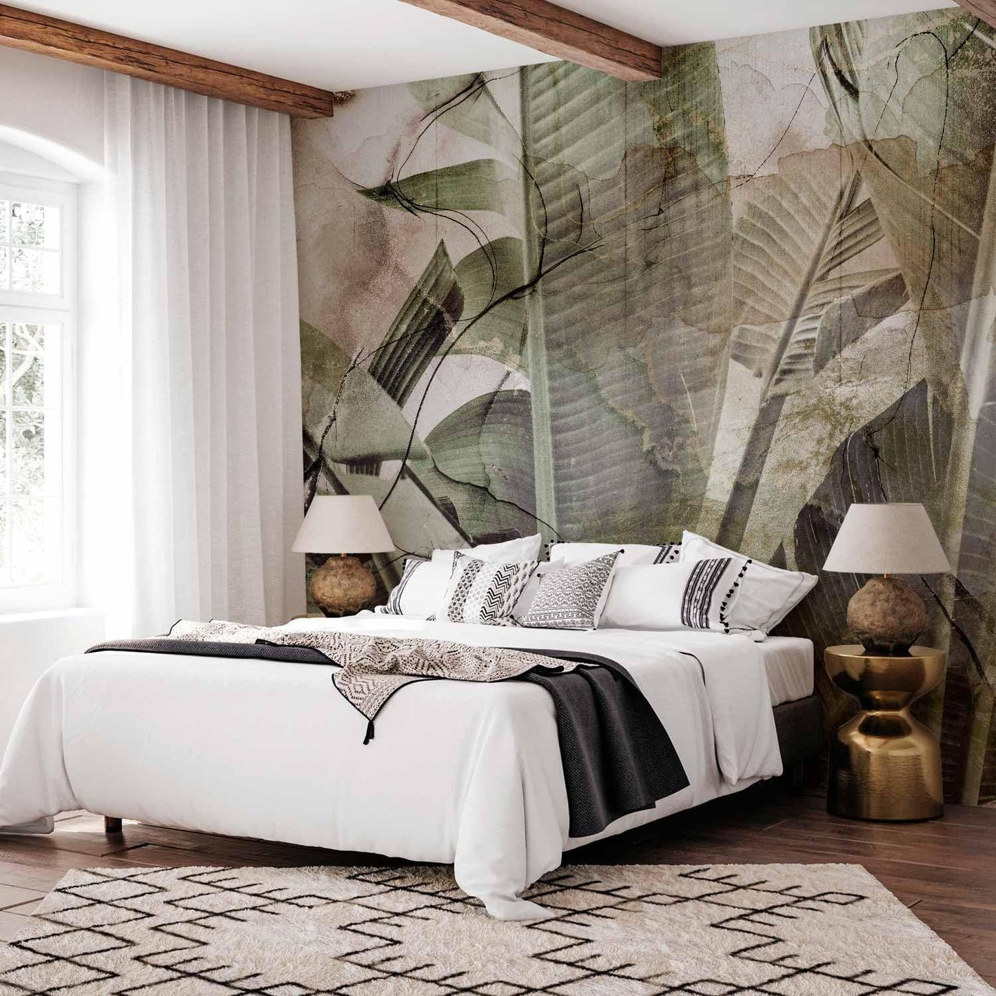 artgeist Wall Mural Tropical Leaves 197x138 in - XXL Non-Woven Wallpaper Fleece Wall Decor Photo Print Picture Image Design Plant Jungle Nature Like Painted b-C-0776-a-a