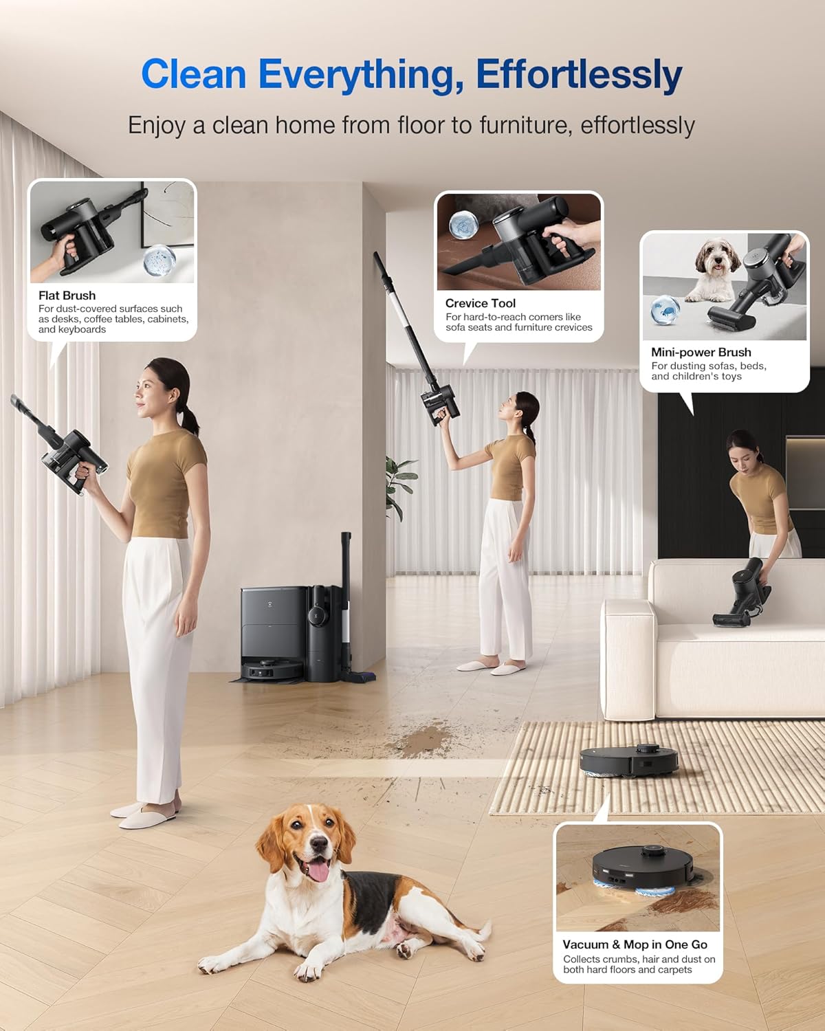 ECOVACS DEEBOT T30S Combo Complete Robot Vacuum and Mop, 11000Pa, ZeroTangle Technology, TruEdge Adaptive Edge Mopping, Hot Water Mop Washing, Self-Emptying, Self Refilling, Auto-Mop Lifting