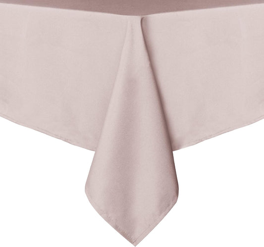 sancua Square Tablecloth - 60 x 60 Inch - Stain and Wrinkle Resistant Washable Polyester Table Cloth, Decorative Fabric Table Cover for Dining Tables, Buffet Parties and Camping, Blush