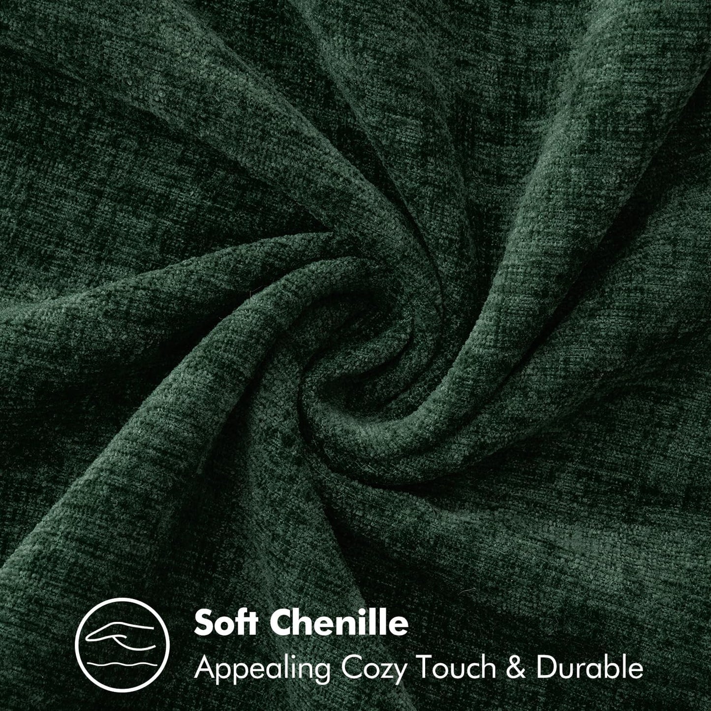 MIULEE Pack of 2 Christmas Pillow Covers 12x20 Inch Dark Green Farmhouse Decorative Throw Pillow Covers with Stitched Edge Soft Chenille Solid Dyed Couch Pillow Covers for Sofa Bed Living Room