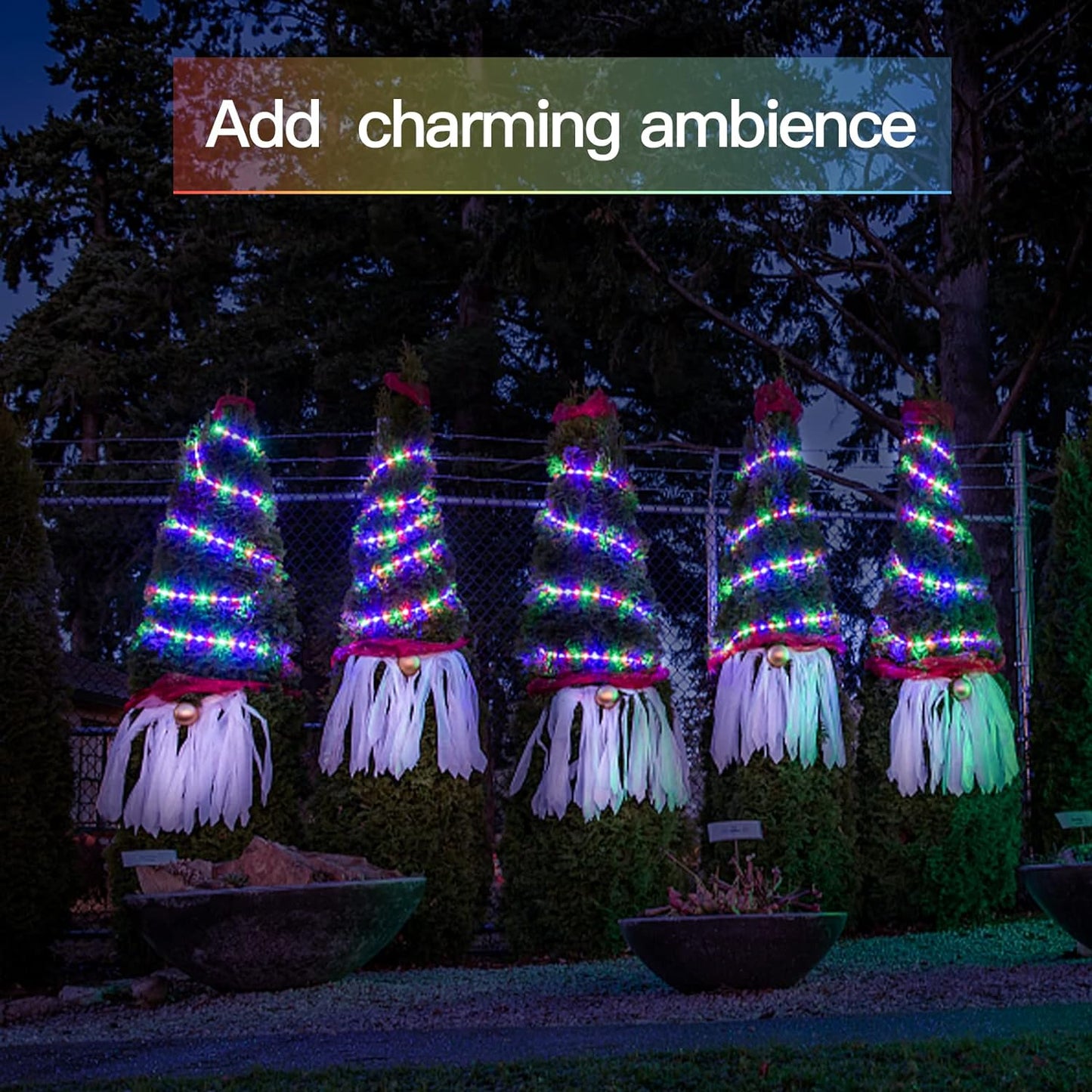 suddus 66ft 200 LED Outdoor String Lights, Multi Color Fairy Lights Battery Operated with Remote, Led Twinkle Lights for Bedroom, Backyard, Wedding, Tree, Mason Jar, Wall, Centerpiece, Christmas