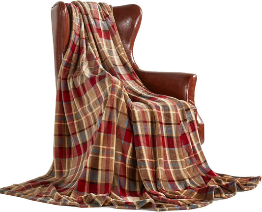 MERRYLIFE Throw Blanket Plaid| Ultra-Plush Soft Colorful Oversized | Decorative Couch Travel Blanket | King Size(90" 102", Love Urban)