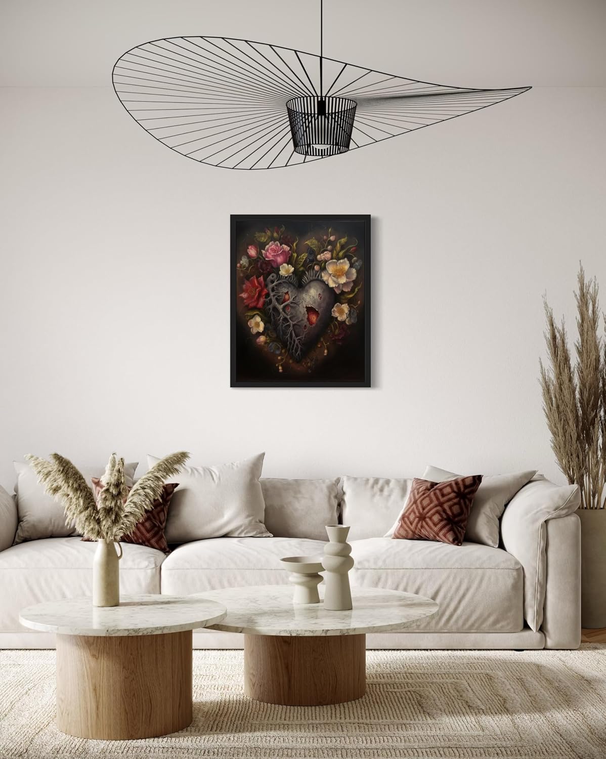 Gothic Heart Poster Art Print, Halloween Scary Vintage Wall Art Academia Spooky Painting Decoration for Horror Prints, Posters Bedroom Decor 89 (Gothic Heart, 8 x 10 inches, Unframed)