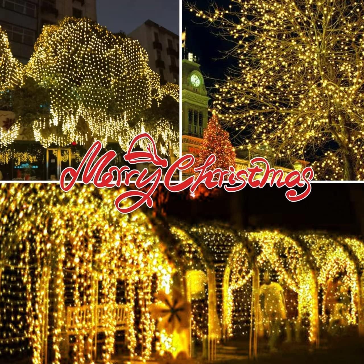 150LIGHTS Yellow Extra-Bright with End Connectors Christmas Decorative Lights 9.72m UL Certified Mini String Light Set Waterproof for Home Garden Holiday Christmas Tree Party Patio Wedding