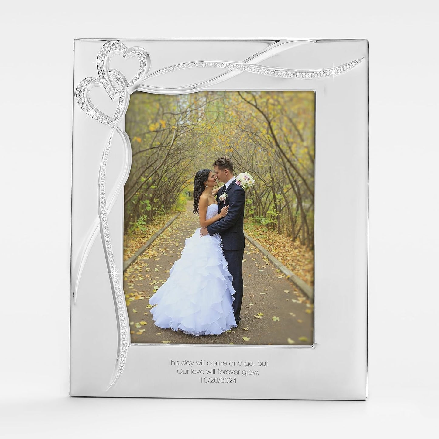 THINGS REMEMBERED Engraved Intertwined Heart 8" x 10" Picture Frame (Free Customization)