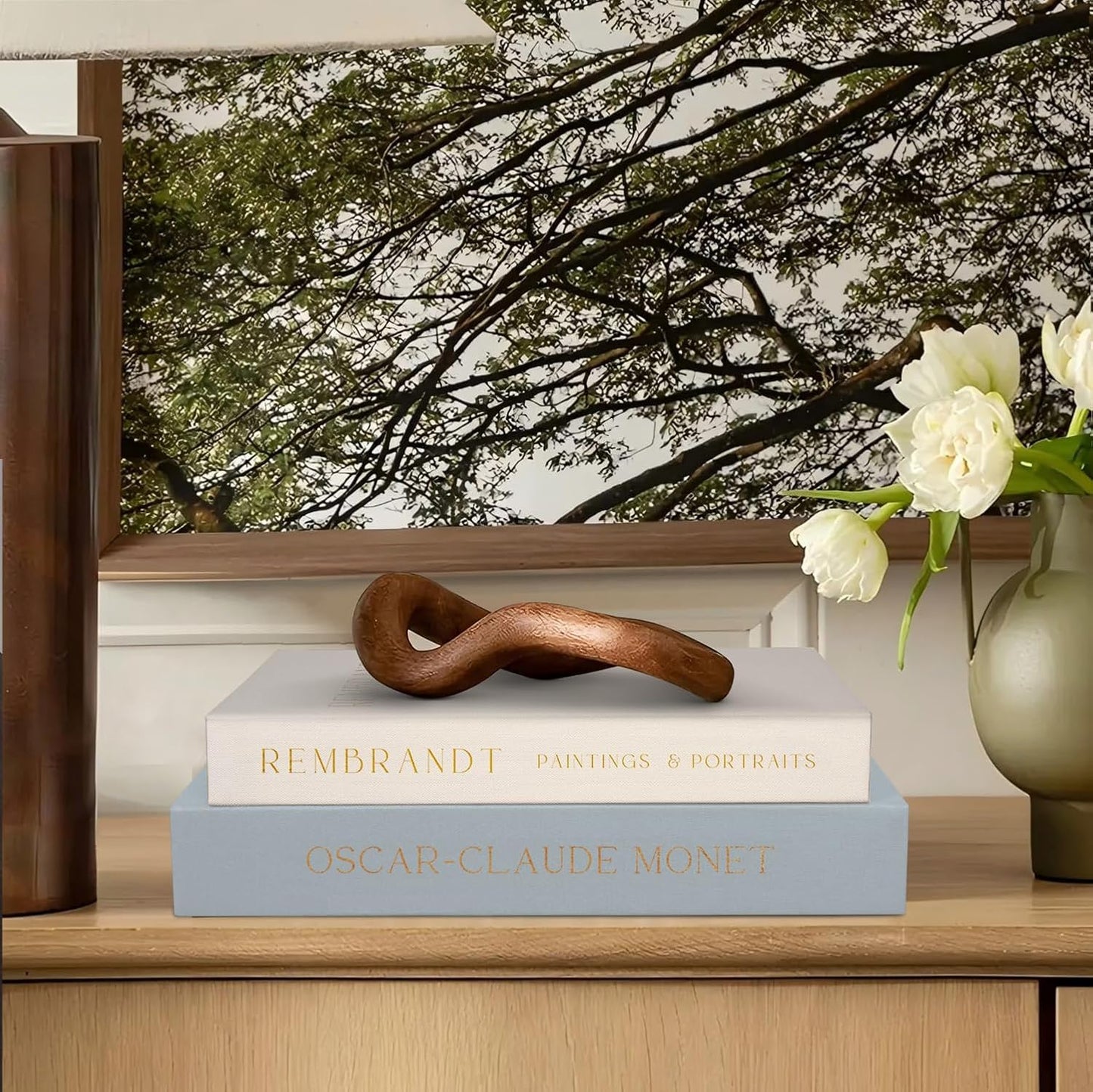 Linen Decorative Books for Home Decor,Set of 2 Aesthetic Faux Decor Book for Decoration,Fake Books for Bookshelf,Keepsake Storage Box (Blue & Beige)