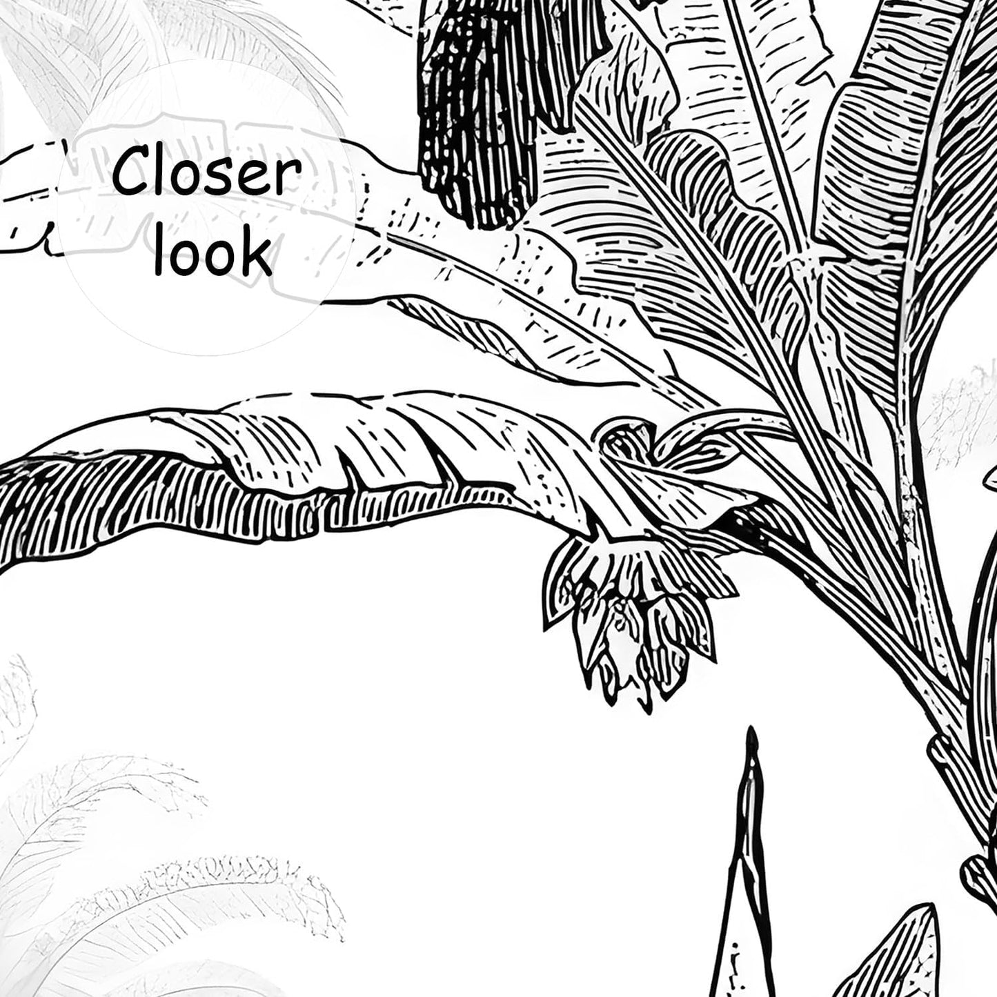 AFZEVEB-Black and White Jungle Wallpaper Hand-Painted Tree Wall murals for Bedroom 159"x107" (Not Peel and Stick)