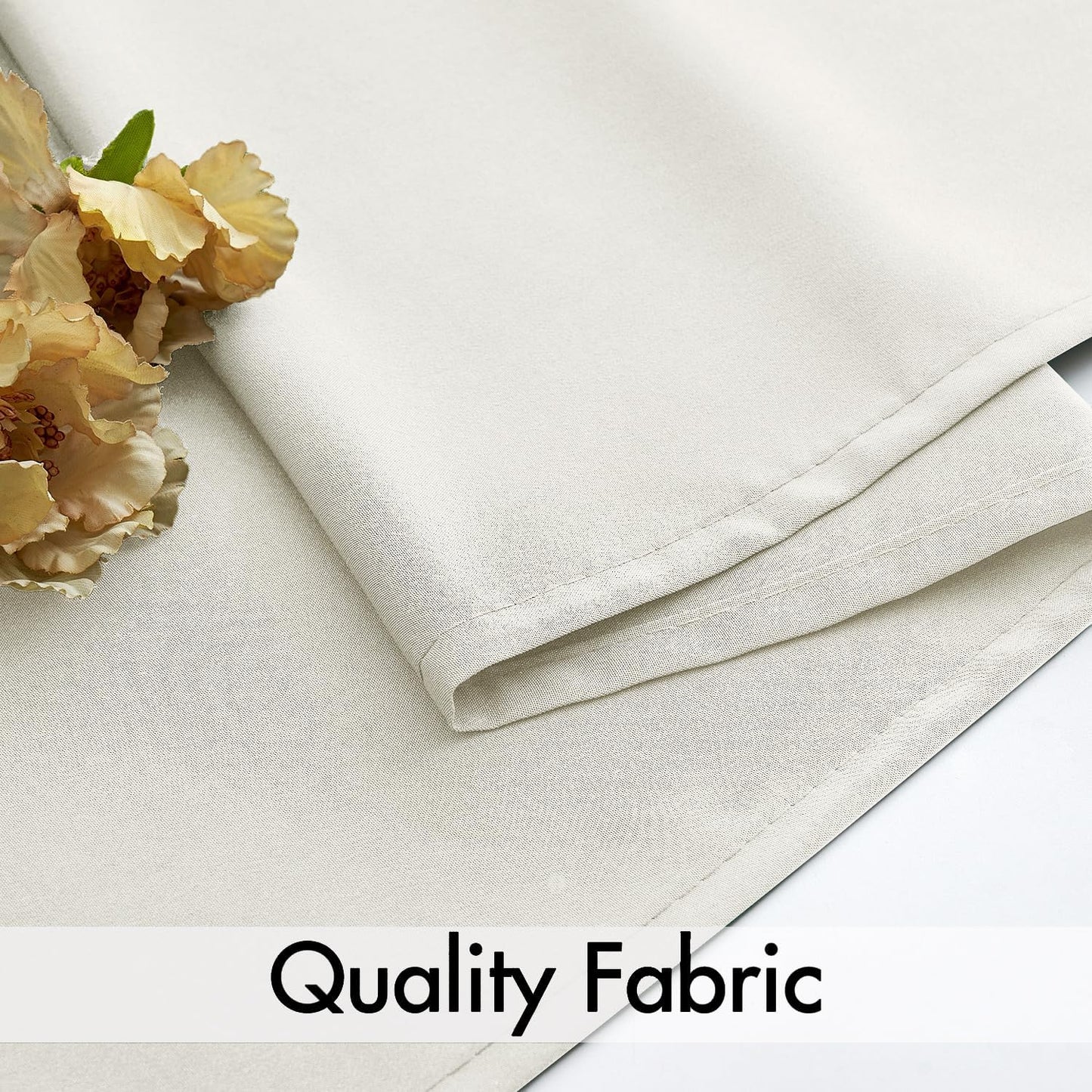 MIULEE Ivory Privacy Sheer Curtains That Let Light in 96 Inches Long Non-See-Through Semi Sheer Curtain Light Filtering Window Curtains Drapes for Living Room Bedroom 2 Panels Set 42 X 96