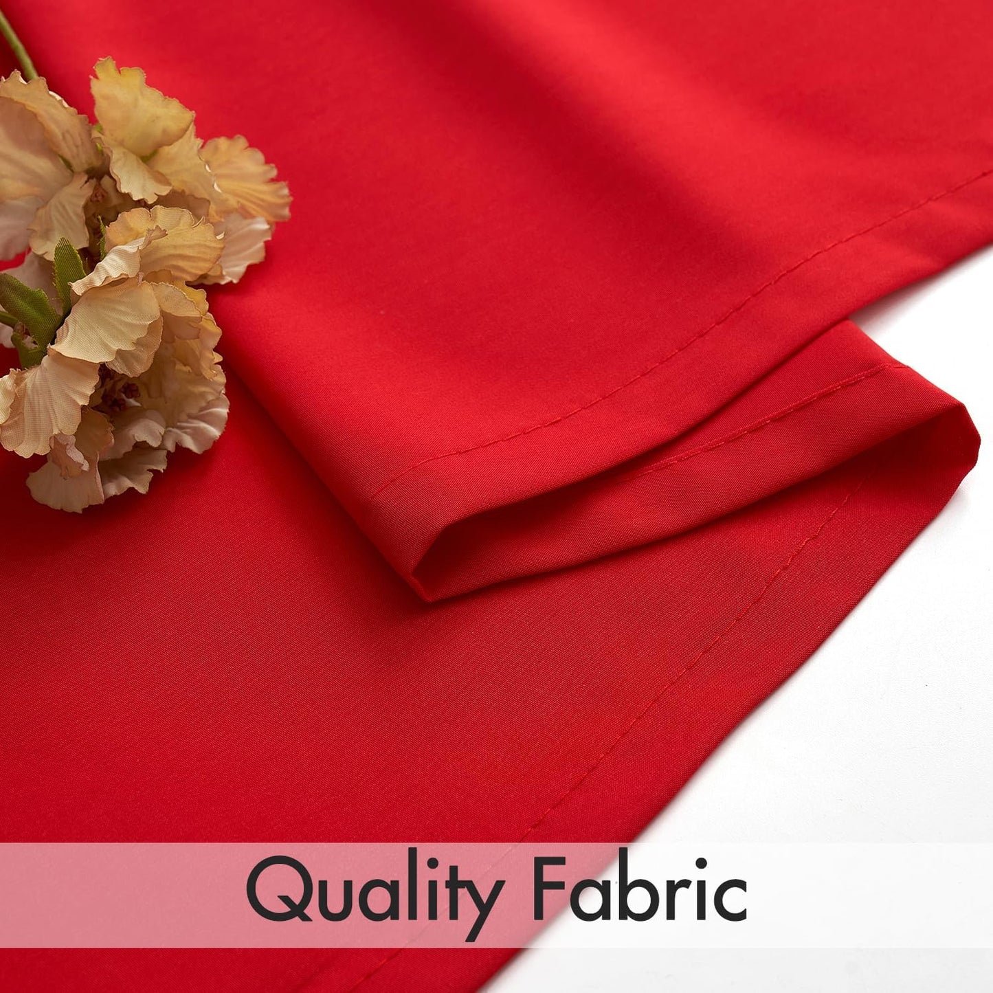 MIULEE Red Privacy Sheer Curtains That Let Light in 63 Inches Long Non-See-Through Semi Sheer Curtain Light Filtering Window Curtains Christmas Drapes for Living Room Bedroom 2 Panels Set 42 X 63