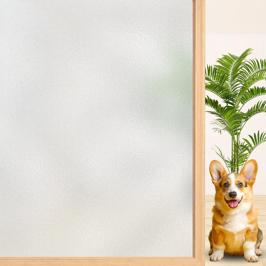 Niviy Etched Privacy Window Film Frosted Glass Static Cling Non Adhesive Window Frost Film for Home Office, 35.4 inch x 78.7 inch