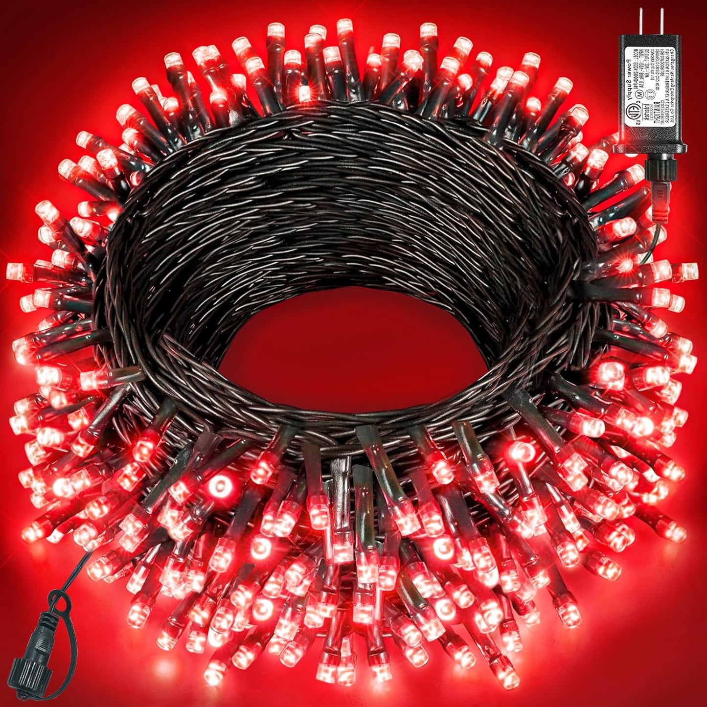 80FT 240 LED Christmas Lights, Connectable Christmas Tree Lights for Outdoor/Indoor, Waterproof & 8 Modes & Timer, Green Wire String Light for Home Garden Xmas Party Holiday Decorations, Red