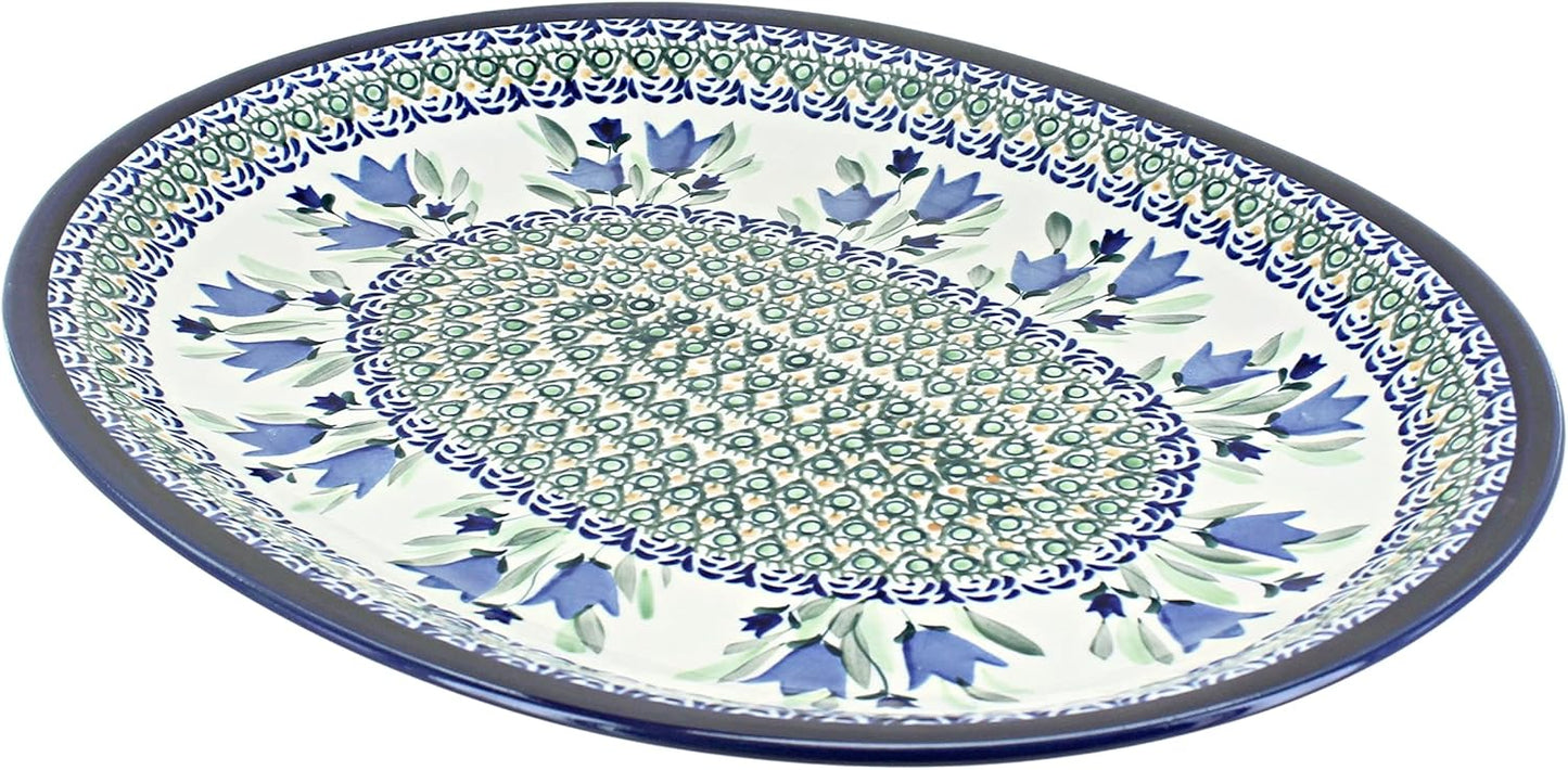 Blue Rose Polish Pottery Blue Tulip Large Platter