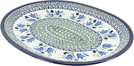 Blue Rose Polish Pottery Blue Tulip Large Platter