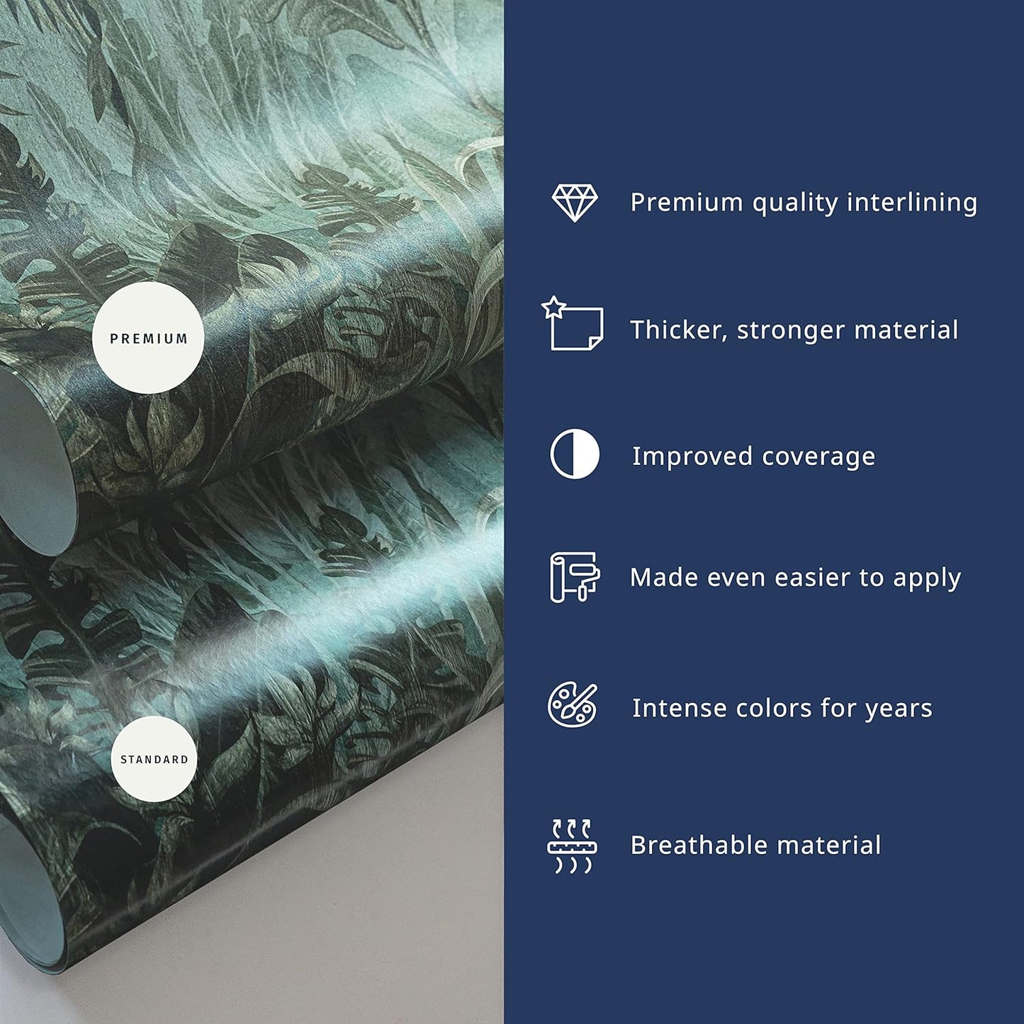 artgeist Premium Wall Mural Jungle 138x101 in - XXL Non-Woven Wallpaper Fleece Wall Decor Photo Print Picture Image Design Leaves Botanical Nature Purple Grey b-A-0827-a-a