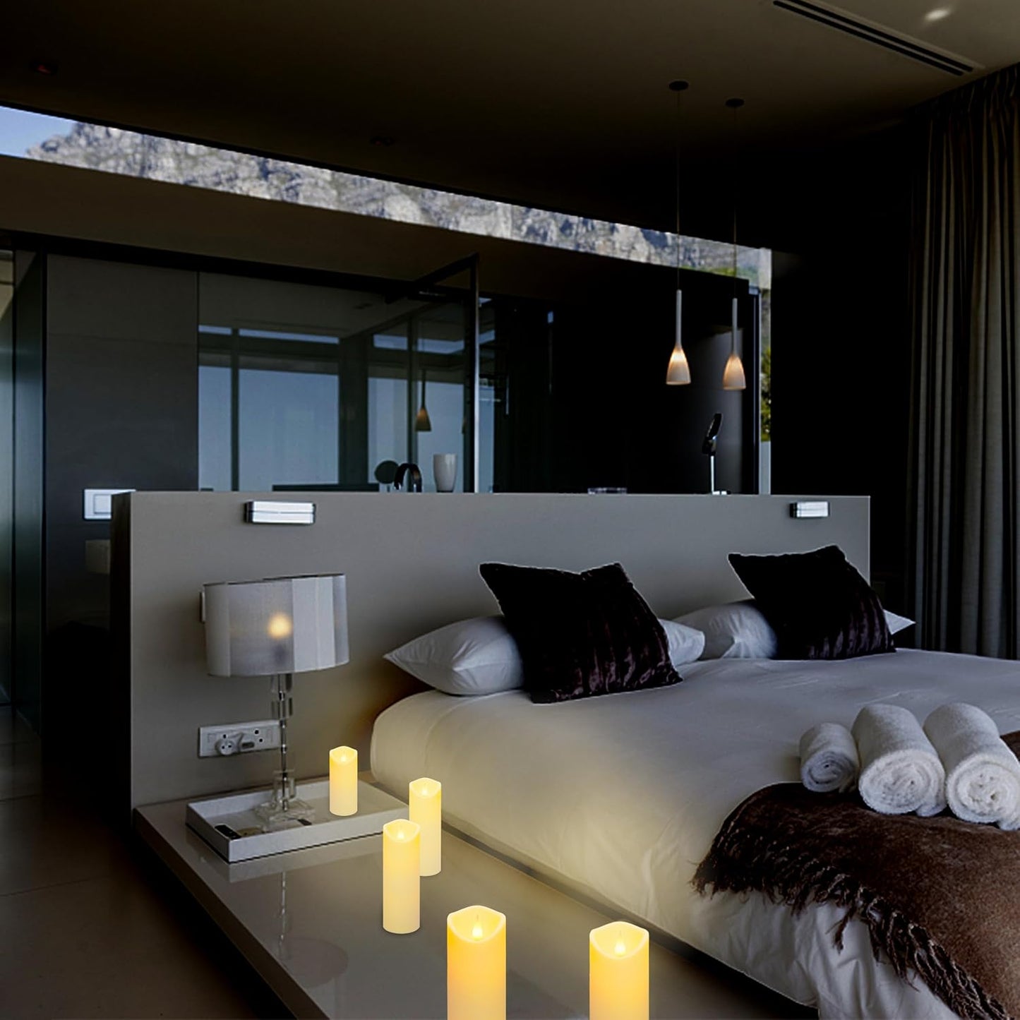 Aignis 2pcs Flameless LED Candles Battery Operated with 10-Key Remote Timer, Indoor Heat Resistant, 3D Wick with Warm Flickering Glow for Cozy Home/Wedding/Holiday Décor (D 2.2" x H 6")