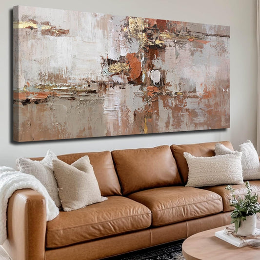 Gold Canvas Wall Art Framed Prints for Wall Decor 29"x58" Abstract Artwork for Living Room Posters for Bedroom Kitchen