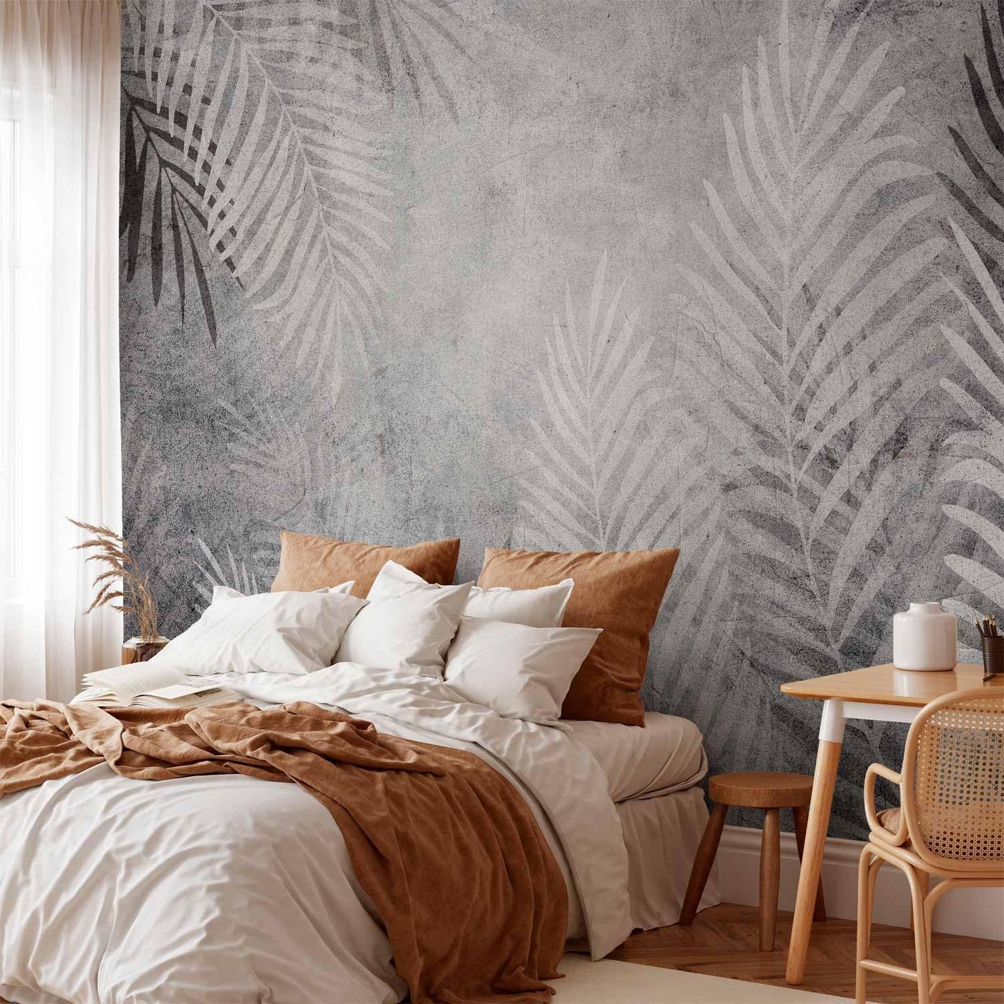artgeist Wall Mural Leaves 77x55 in - XXL Peel and Stick Self-Adhesive Wallpaper Removable Large Sticker Foil Wall Decor Print Picture Image Design Palm Abstract Nature Botanical b-C-0855-a-a