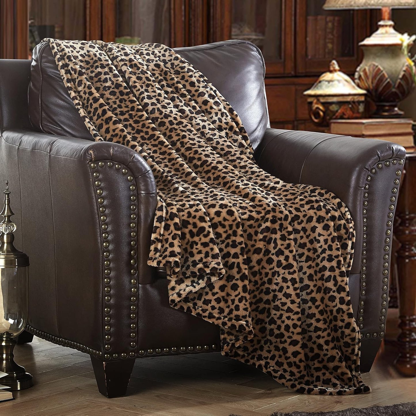 MERRYLIFE Leopard Throw Blanket Decorative Fleece Throw | Ultra-Plush Colorful Oversized | Couch Blanket Travel Lap | Large Size(60" 90",Cheetah)