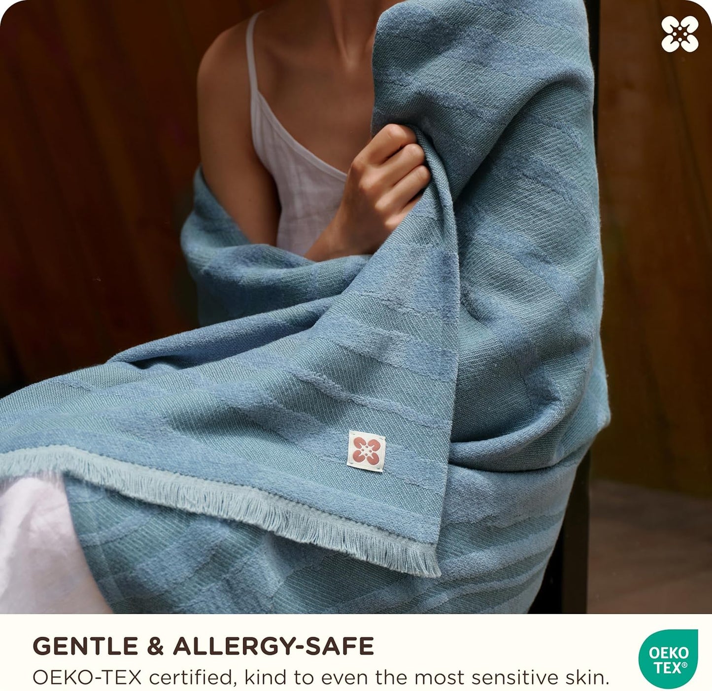 Bedsure 100% Cotton Throw Blanket for Couch - Chenille Woven Textured Blanket Gifts for Women, Cozy and Soft for All Seasons, Home Decor Boho Throw for Bed, Sofa, Tapestry, 50x60 Inches