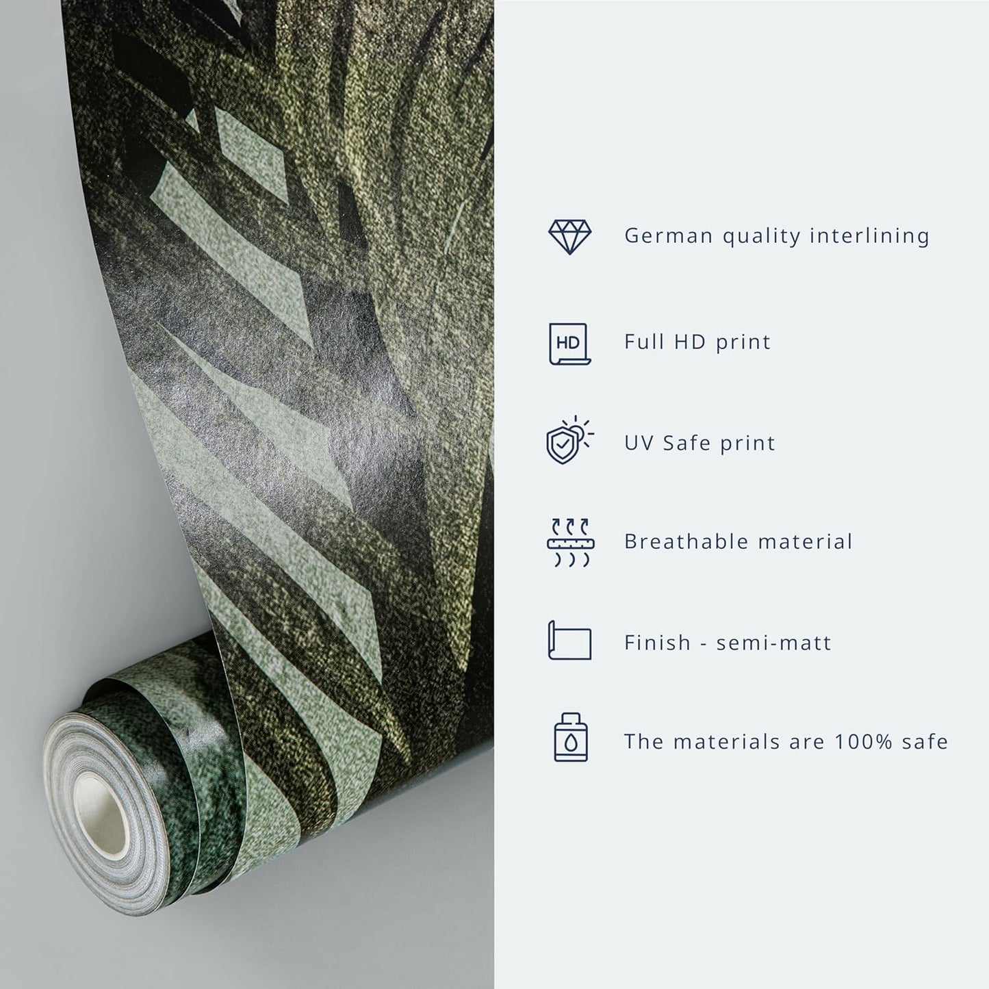 artgeist Wall Mural Leaves 157x110 in - XXL Non-Woven Wallpaper Fleece Wall Decor Photo Print Picture Image Design Palm Leaves Concrete Nature Grey b-C-10103-a-a