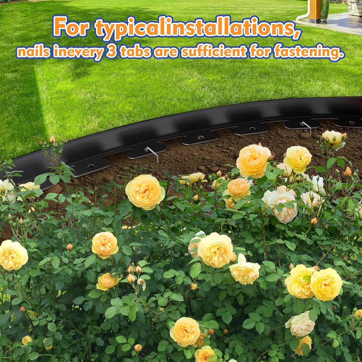 2 Inch x 66 FT (Multiple Sizes Available) Landscape Edging, Garden Edging Borders with 70pcs Upgrade Stakes, Flexible No Dig Plastic Garden Border for Lawn, Landscaping, Flower Beds, tree and Yard