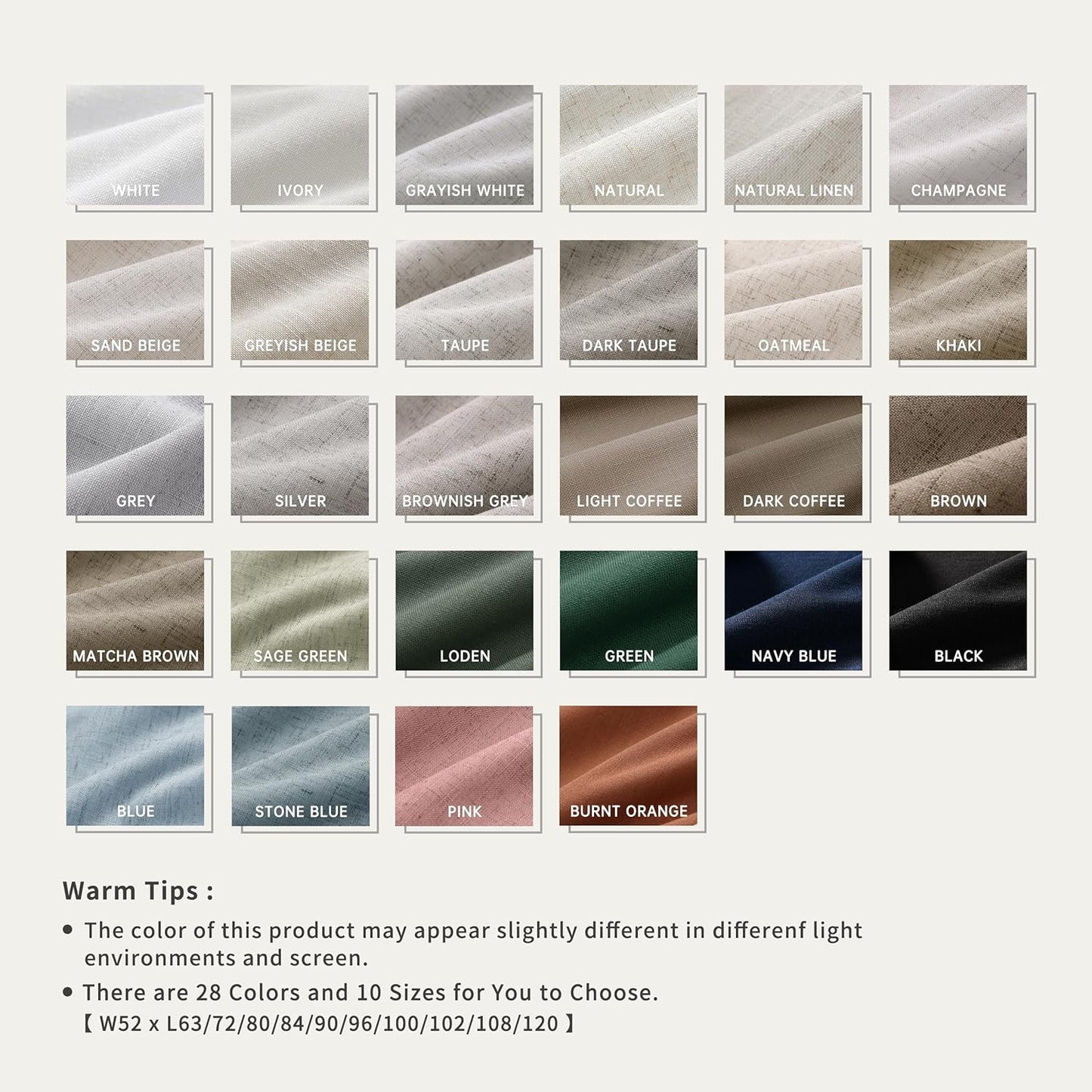 BOODII Light Brown Linen Blackout Curtains for Bedroom 84 Inch Length 2 Panels Set Room Darkening Curtains Black Out Curtain Neutral Thermal Insulated Living Room Nursery Drapes Back Tab 52x84