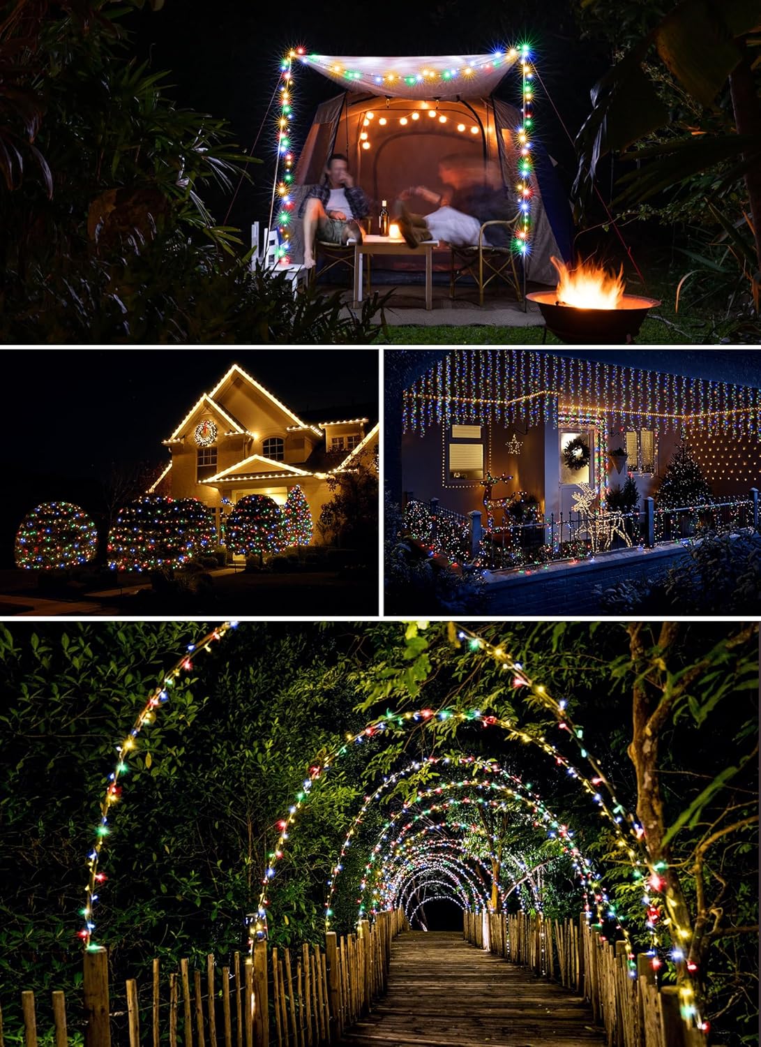 Outdoor Fairy Lights Battery Operated, Twinkle String Lights with Remote, 5 Feet 60 LEDs Firecracker Starry Lights for DIY Wreath Wedding Party Bedroom Mason Jar Holiday Christmas, Multicolor