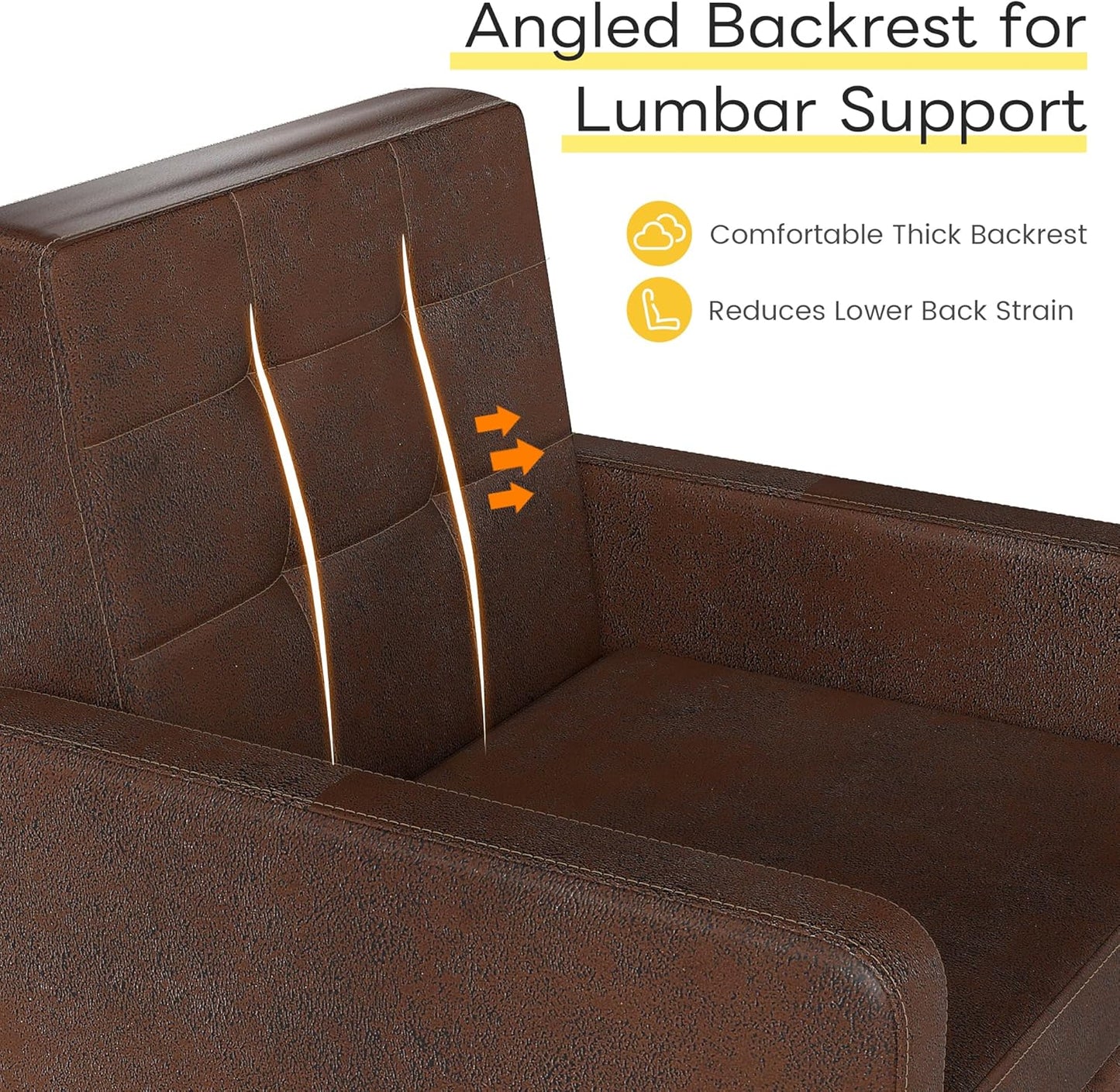 Kromax Mid-Century Modern Accent Chair for Living Room, 496 Lb. Weight Capacity, Dual Armrests, Comfy Extra Large Seat, Timeless Style Perfect for Reading & Relaxing, Bronze