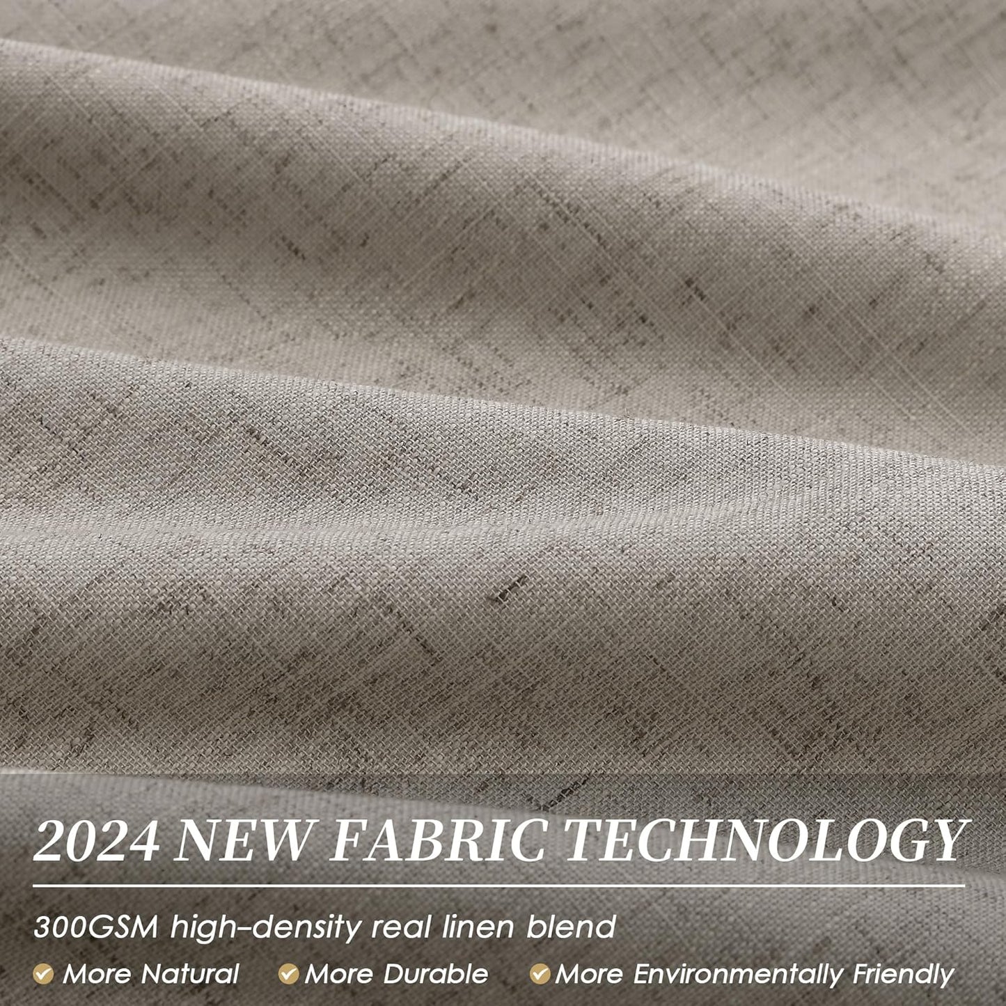 BOODII Linen Blackout Curtains for Bedroom 72 Inch Length 2 Panels Set Room Darkening Curtains Dark Taupe Black Out Curtain Neutral Thermal Insulated Living Room Nursery Drapes Back Tab 52x72