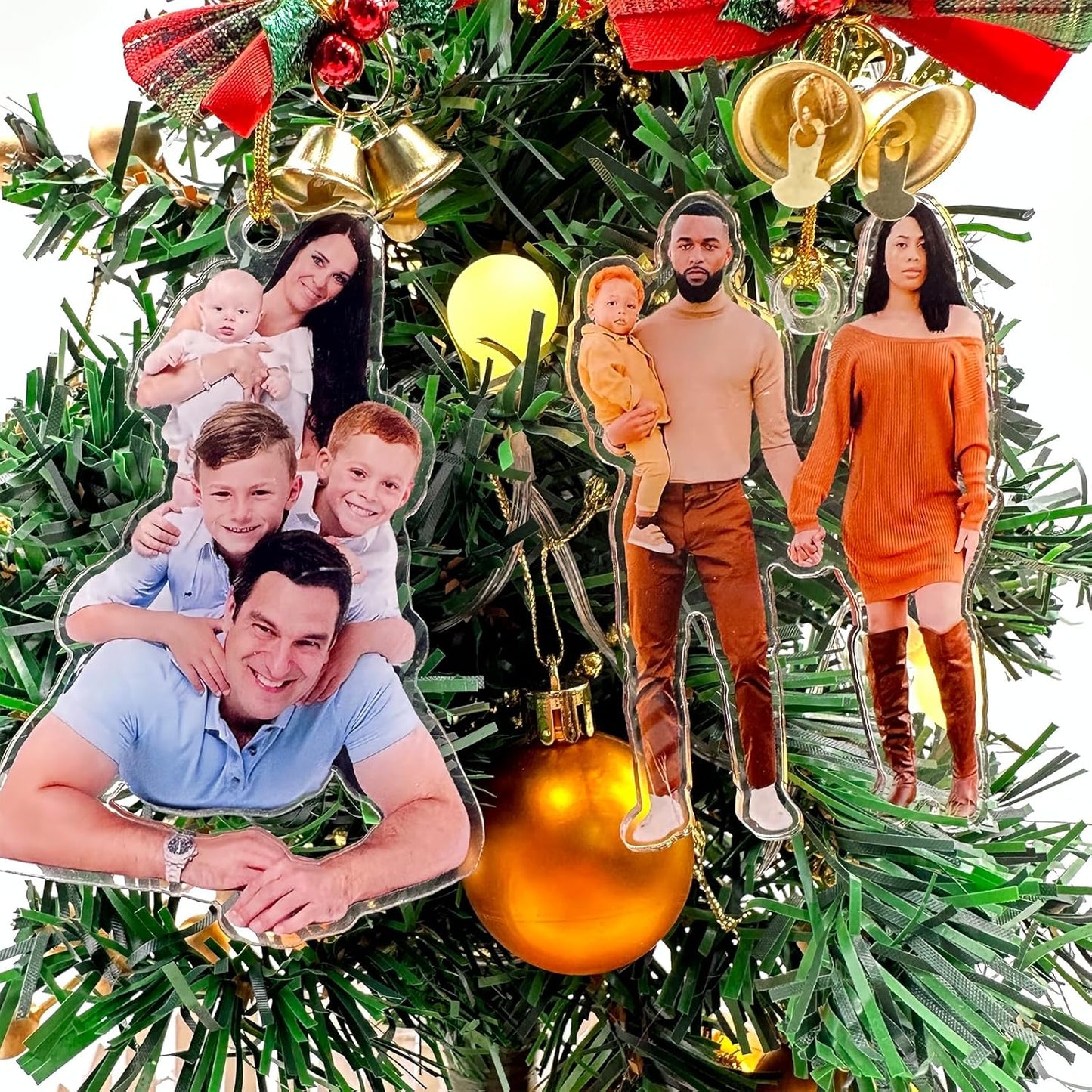 Personalized Christmas Ornament 2025, Photo Acrylic Customized Family Baby's Frist Christmas Ornament with Picture for Xmas Tree Decor Custom Gifts -Style1