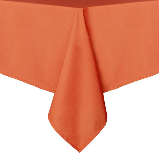 sancua Rectangle Tablecloth - 54 x 108 Inch - Stain and Wrinkle Resistant Washable Polyester Table Cloth, Decorative Fabric Table Cover for Dining Tables, Buffet Parties and Camping, Orange