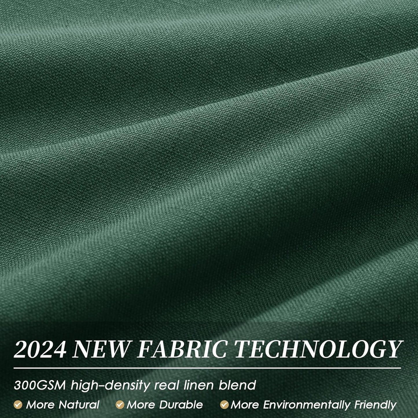 Green Christmas Curtains for Living Room 84 Inches Long 2 Panels Set Linen Blackout Curtains for Bedroom Thermal Insulated Soundproof Curtain Room Darkening Drapes Back Tab Window Treatment 52x84